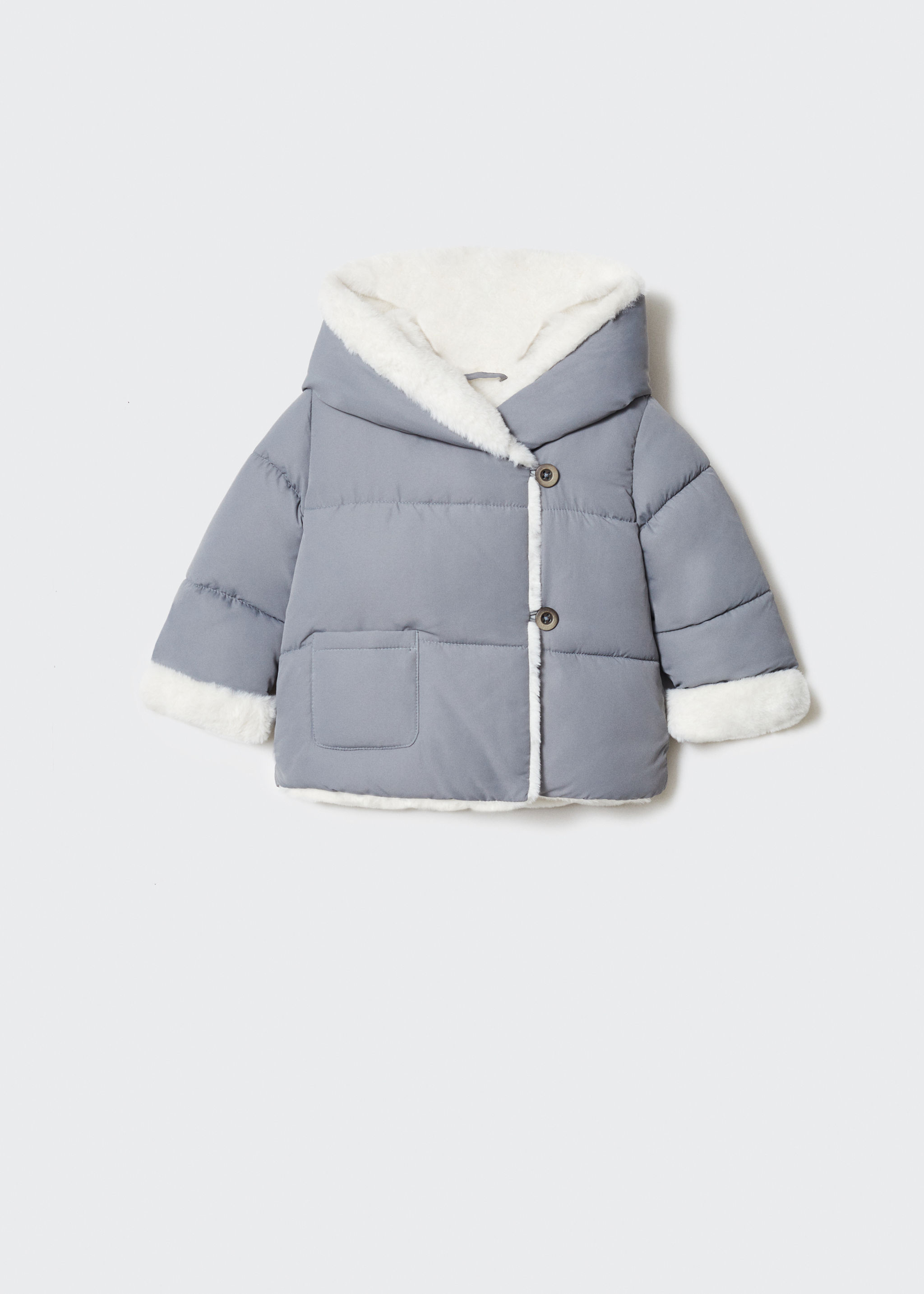 Padded anorak with shearling lining - Article without model