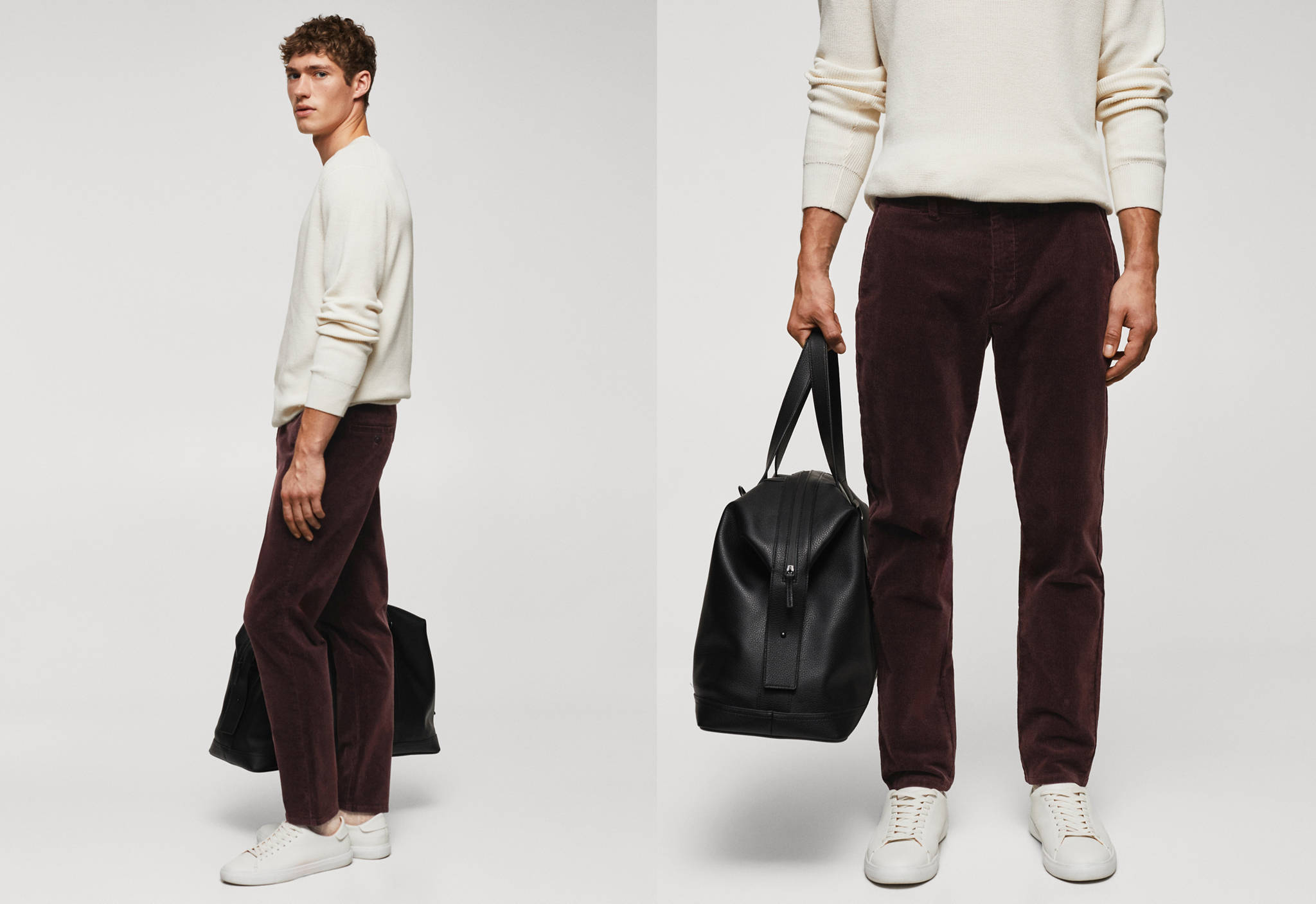 Corduroy slim-fit cropped trousers - Panoramic plane