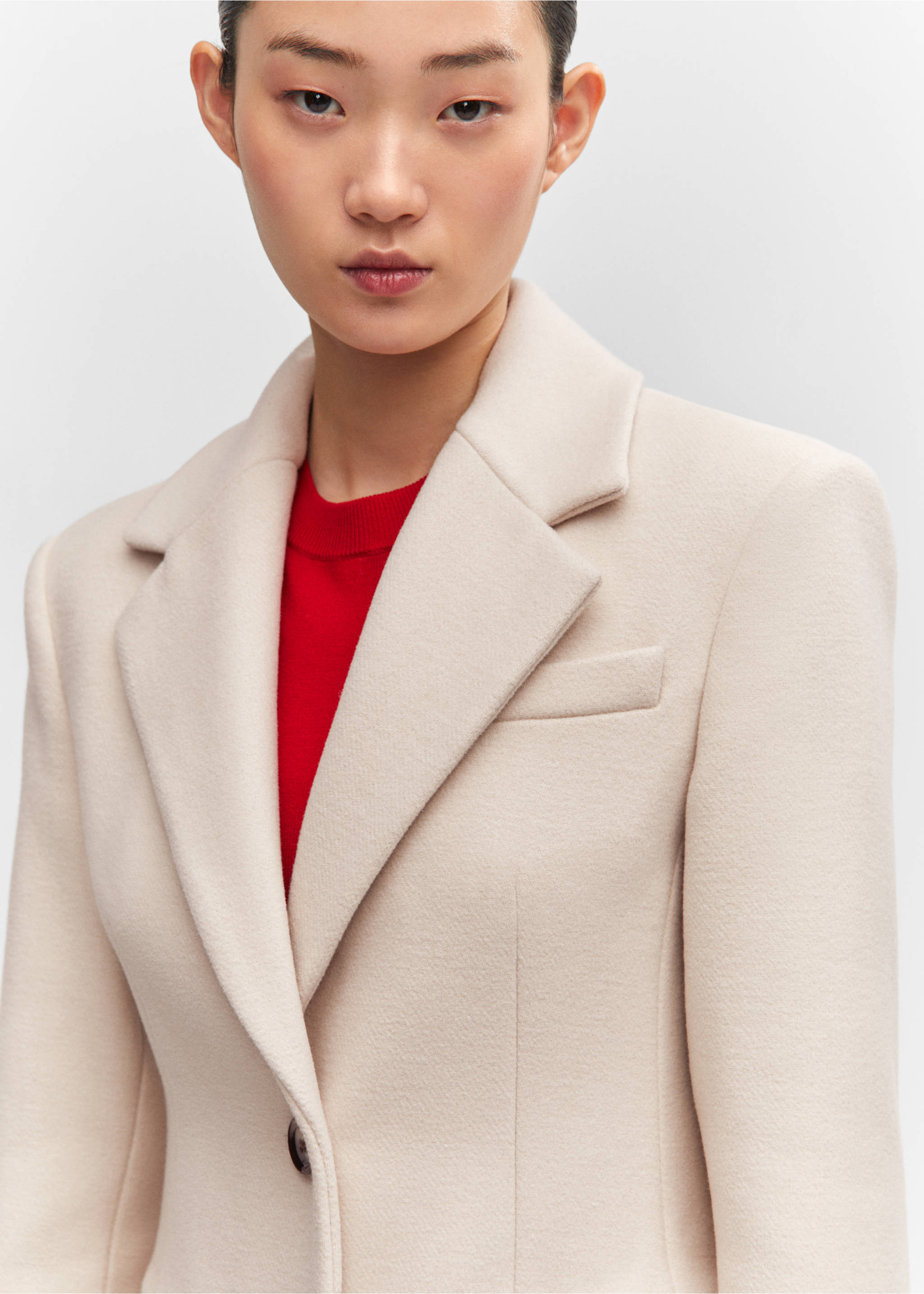 Manteau long en laine - Détail de l'article 1, Beige. Ref: 57036713-00.