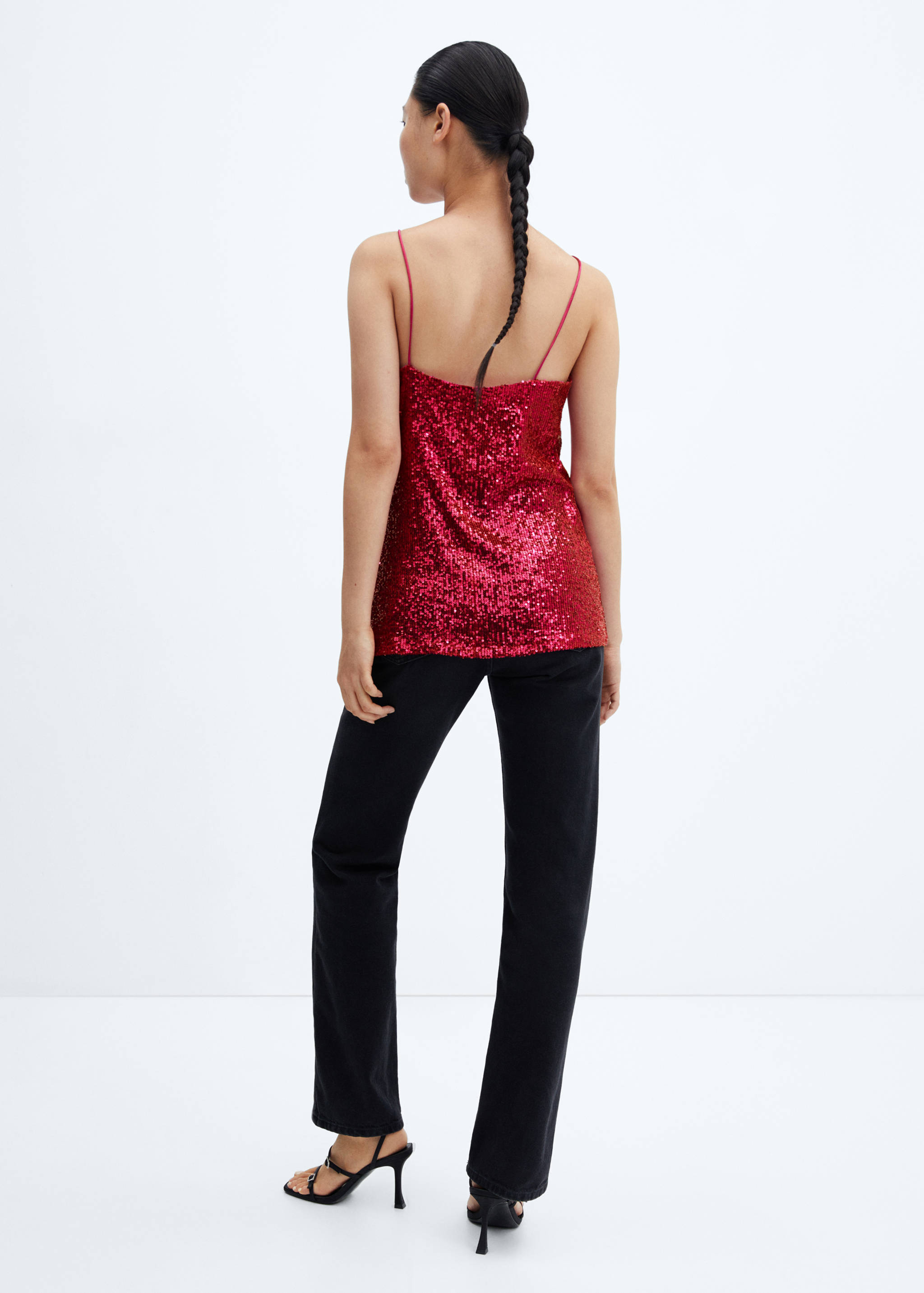 Sequin top with spaghetti strap - Reverse of the article