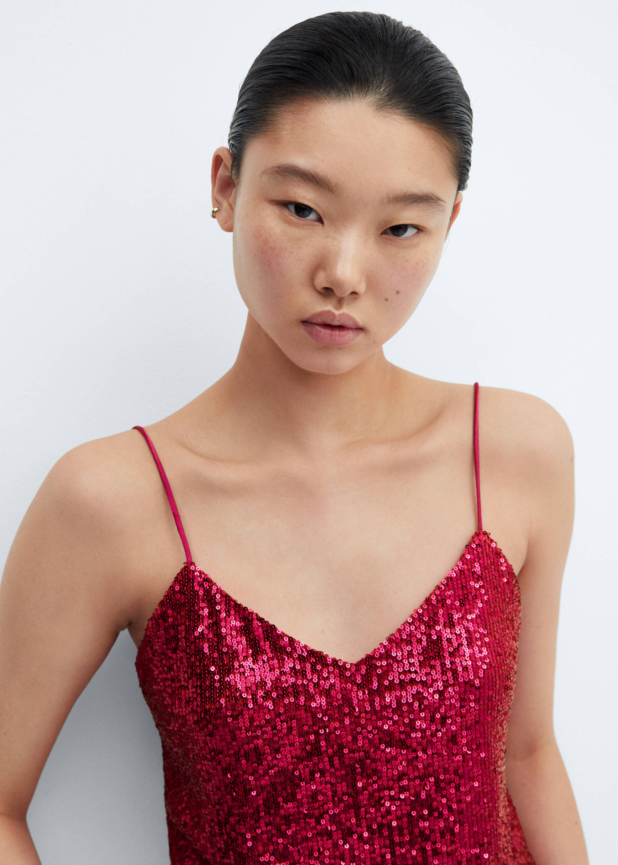 Sequin top with spaghetti strap - Details of the article 1