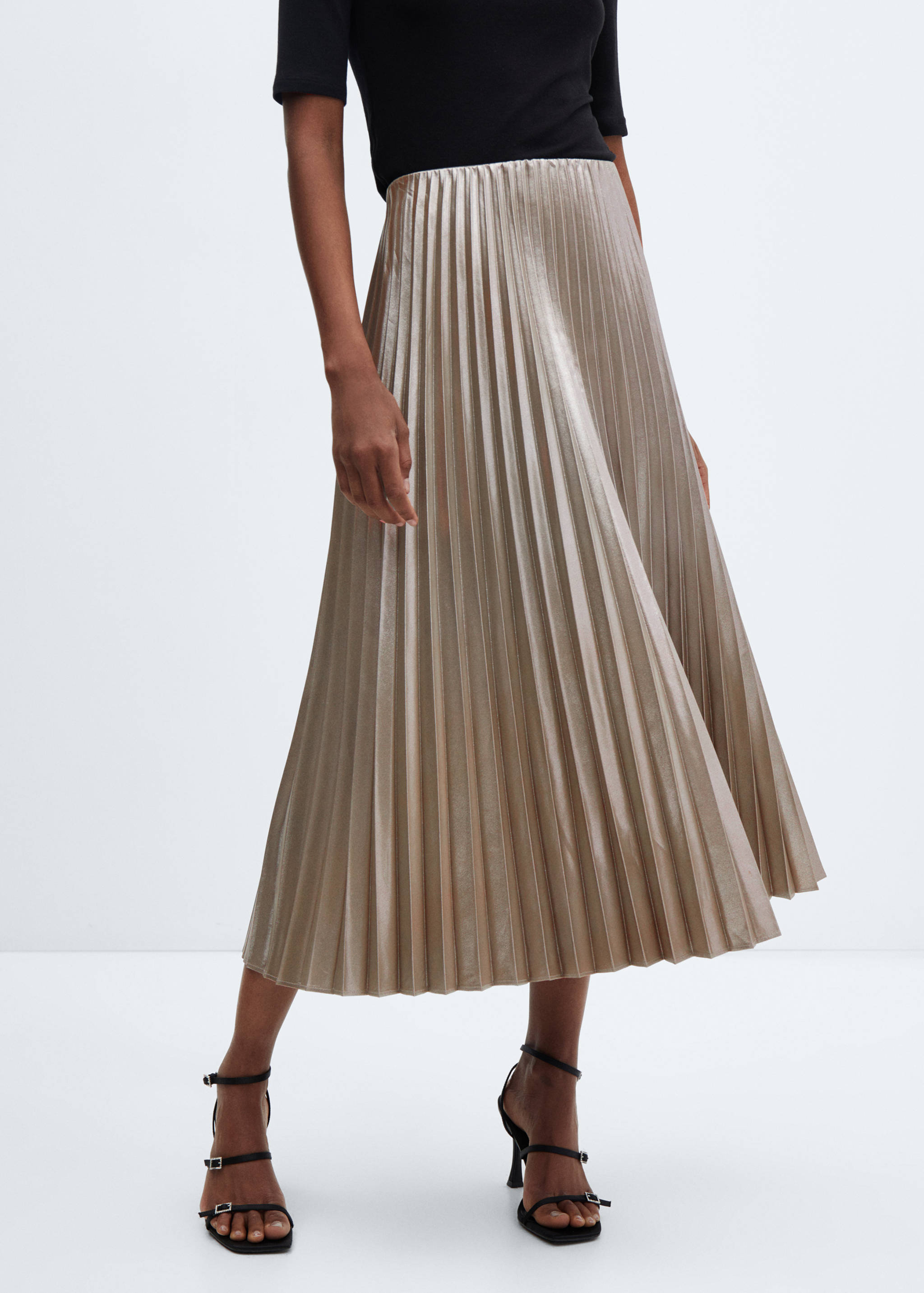 Metallic pleated skirt - Medium plane