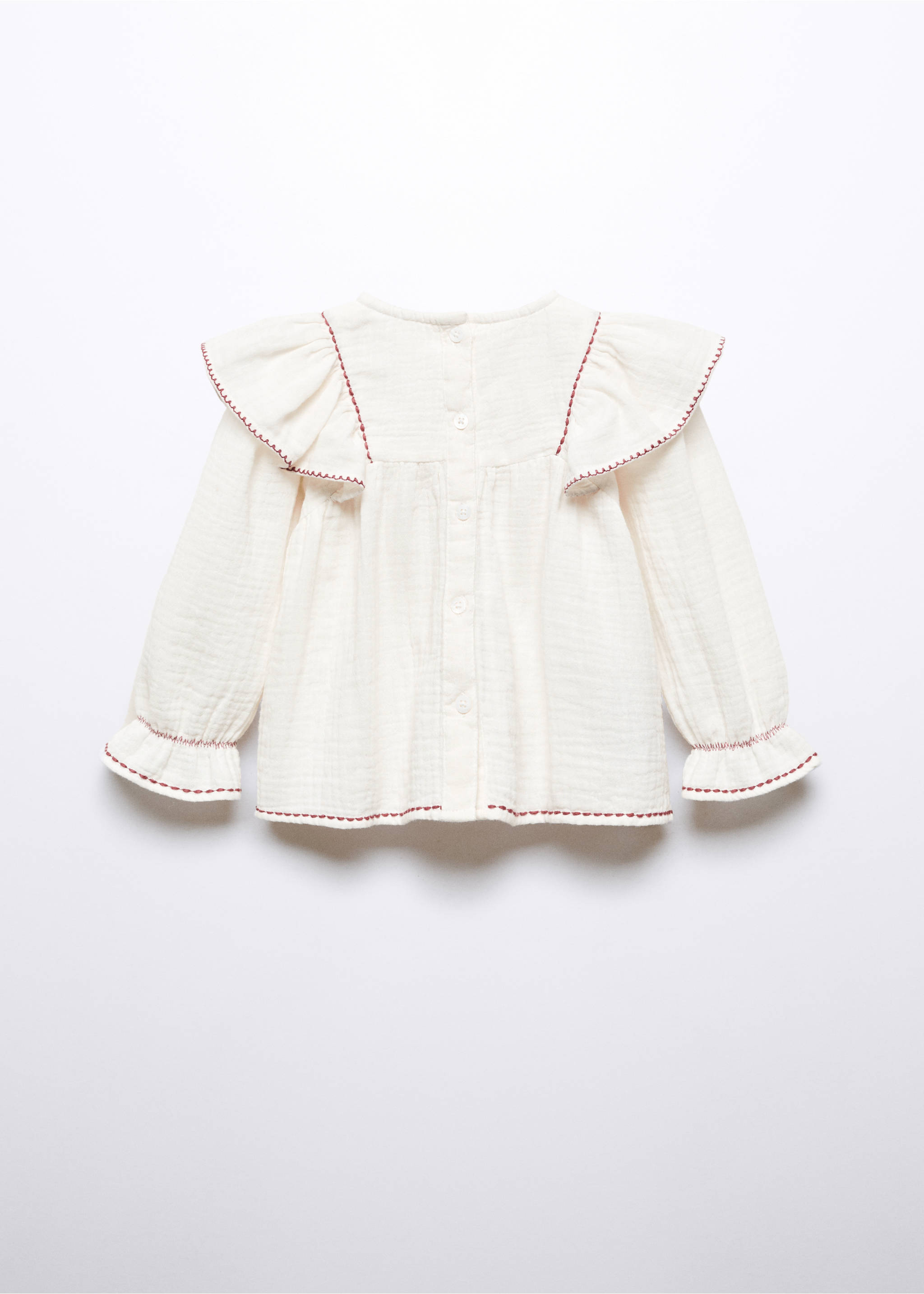 Baumwollbluse - Rückseite des Artikels, Weiß. Ref: 57037117-00.