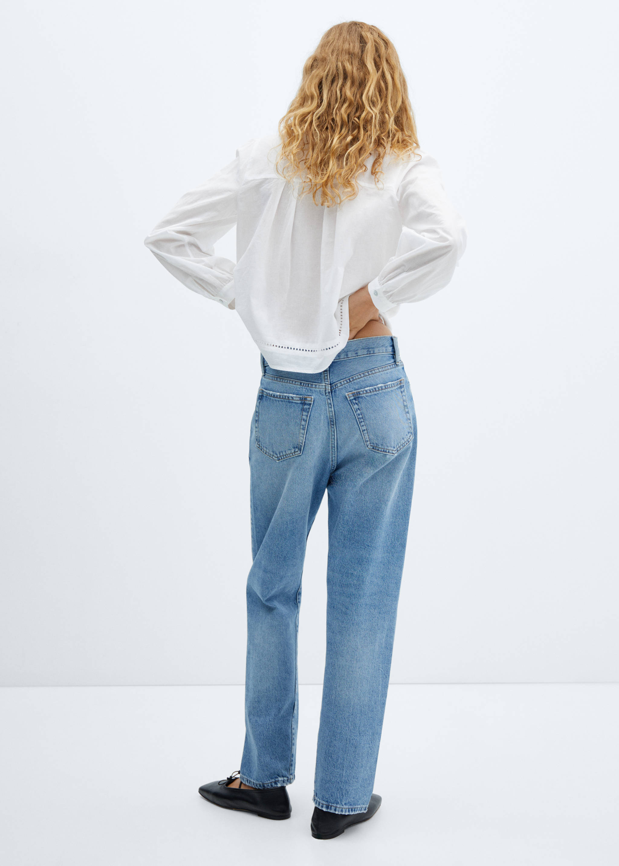 Cotton blouse with openwork details - Reverse of the article