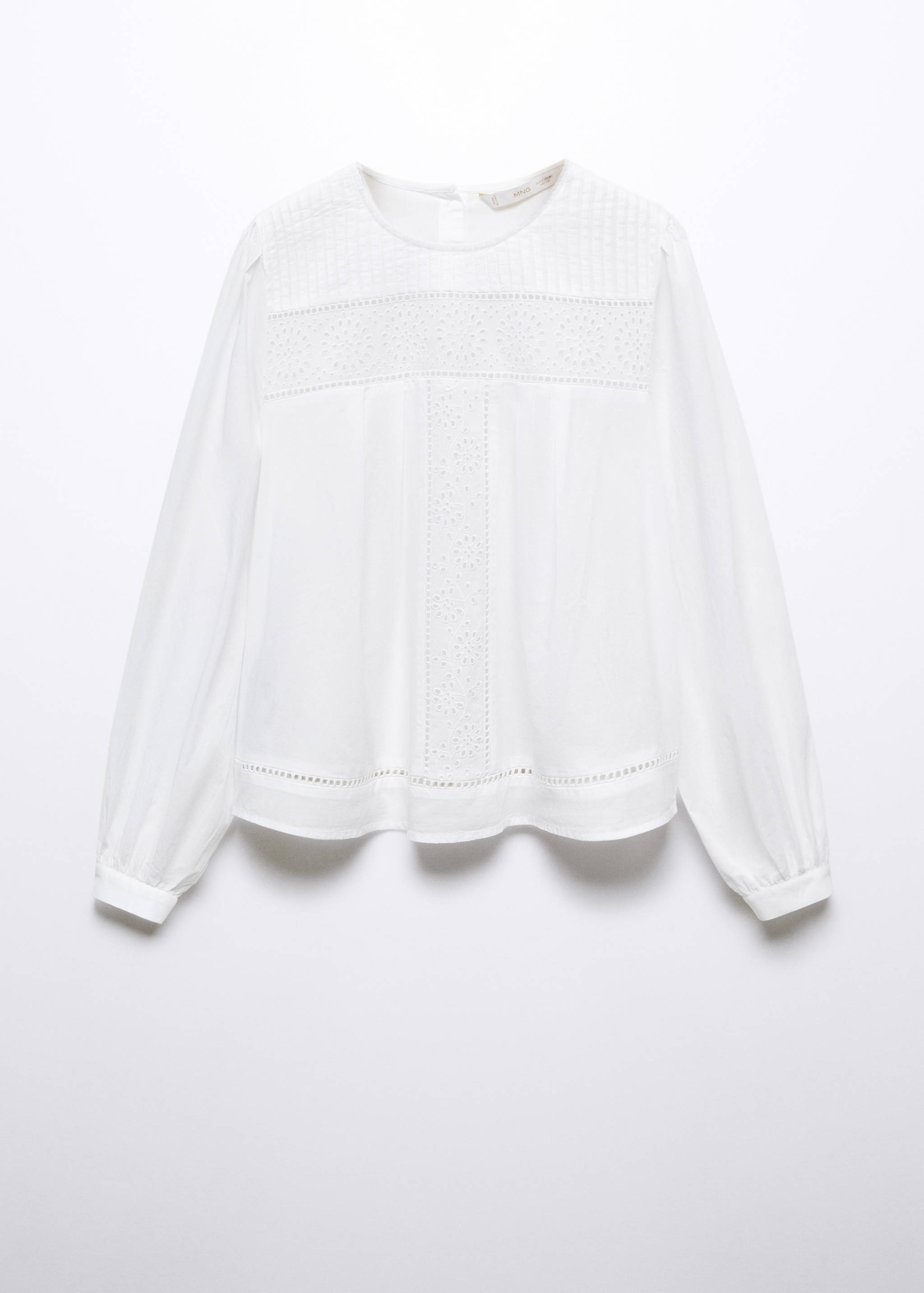 Cotton blouse with openwork details - Article without model