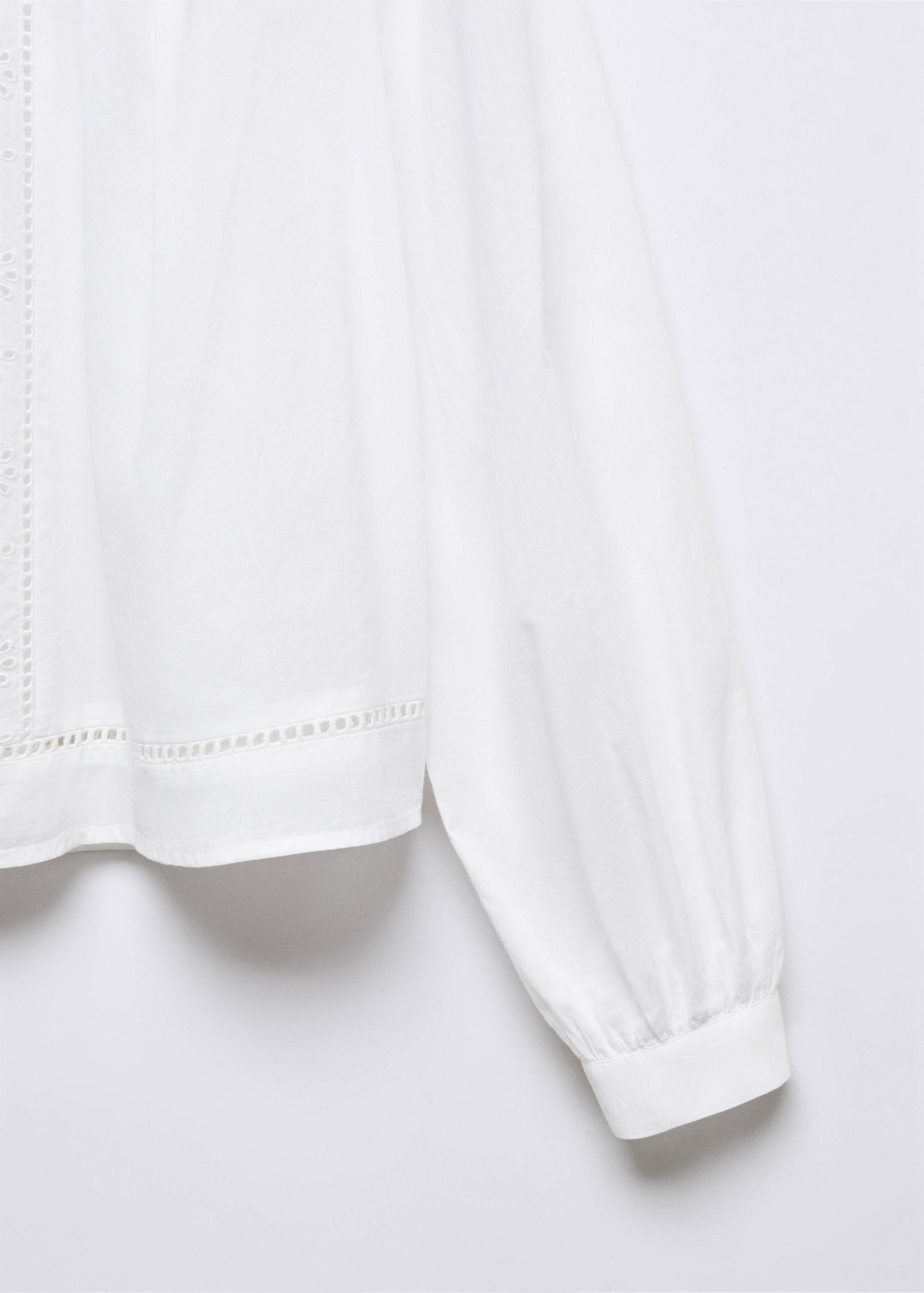 Cotton blouse with openwork details - Details of the article 8