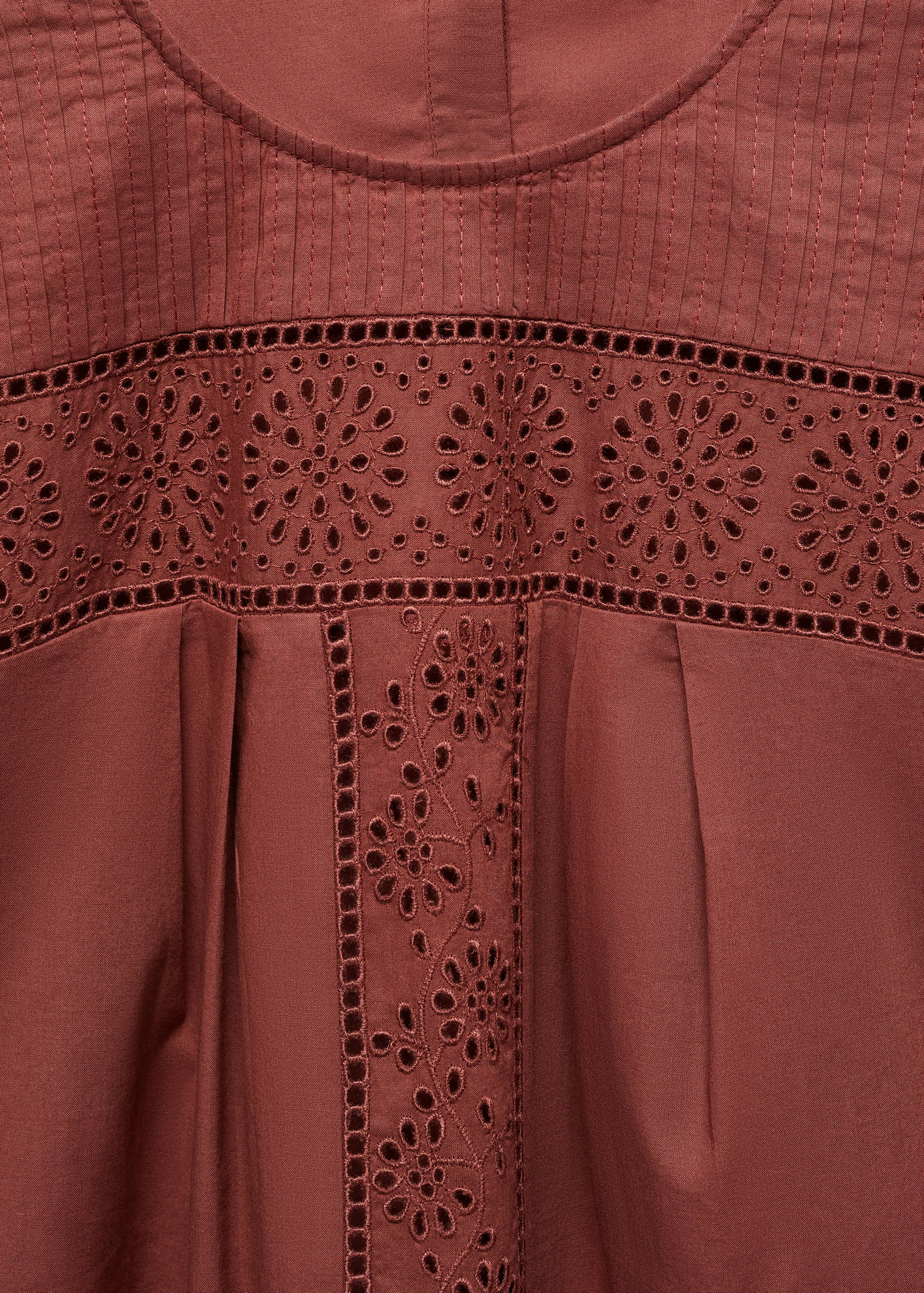 Cotton blouse with openwork details - Details of the article 8