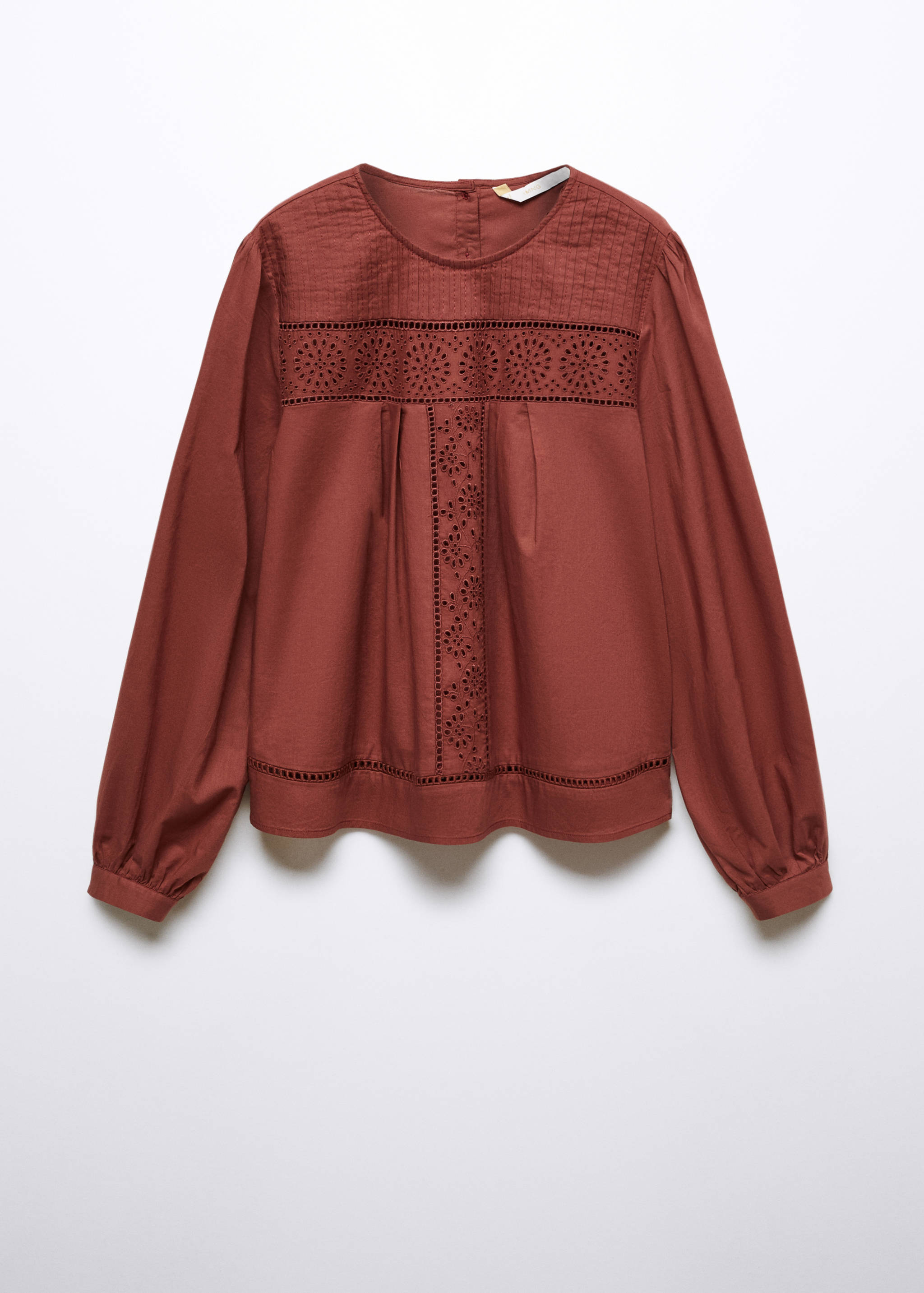 Cotton blouse with openwork details - Article without model