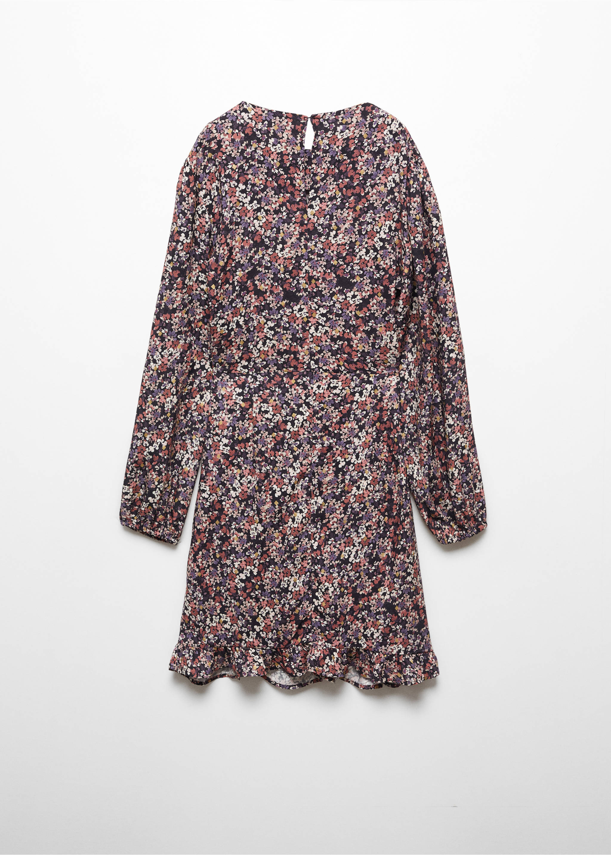 Ruffled printed dress - Reverse of the article, Pink. Ref: 57037120-00.