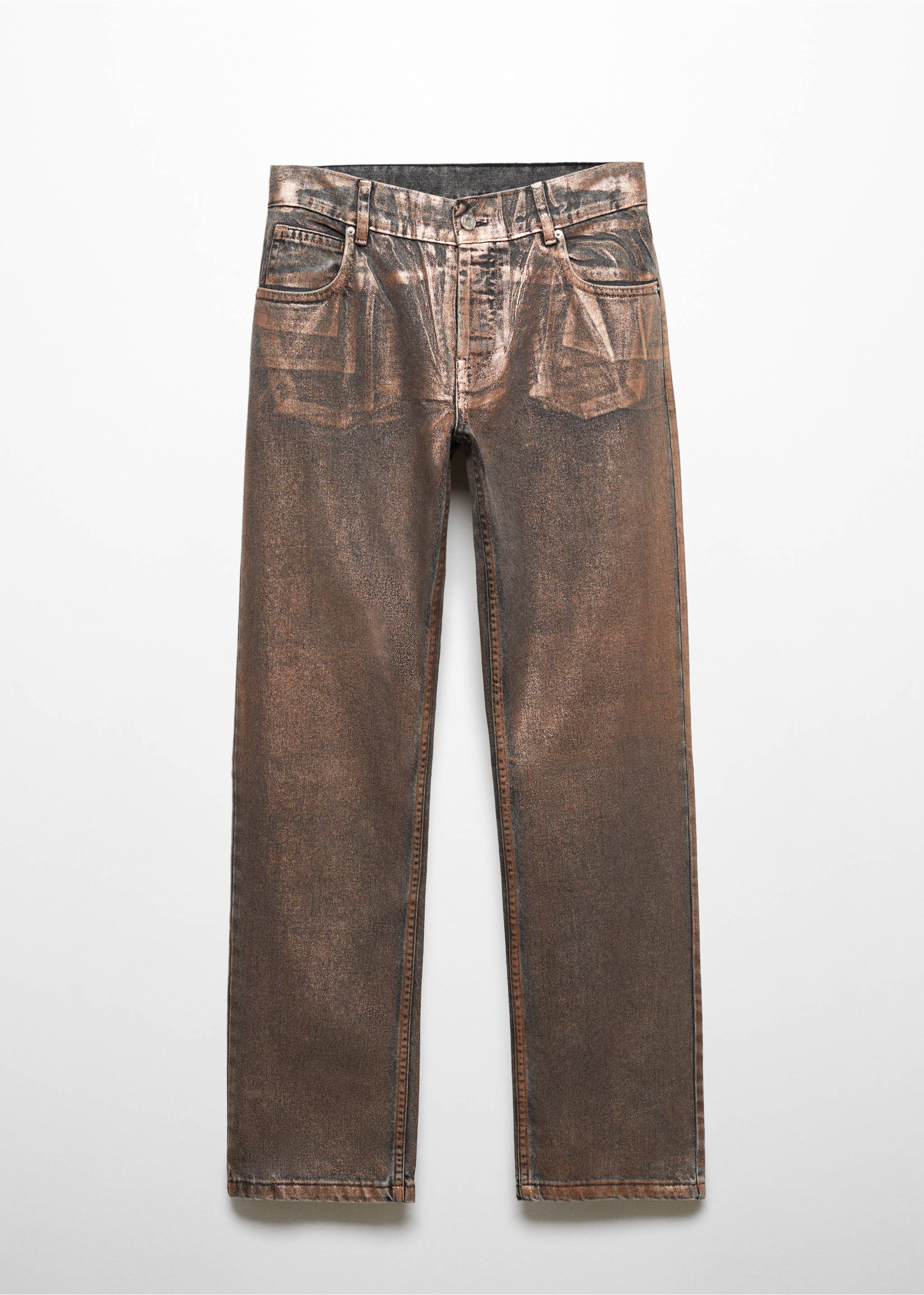 Straight foil jeans - Article without model, Copper. Ref: 57037127-00.