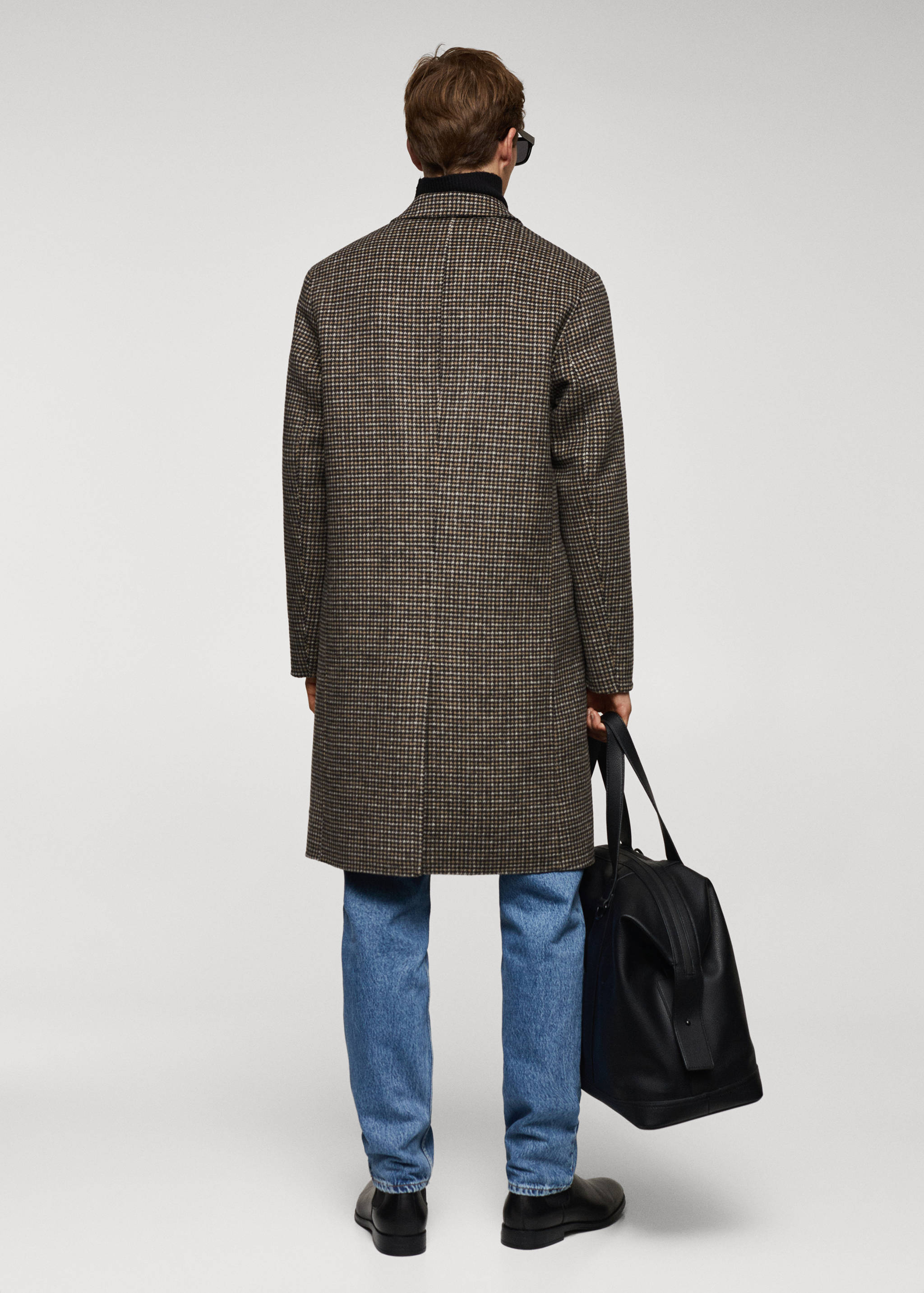 Wool-blend micro-houndstooth coat - Reverse of the article