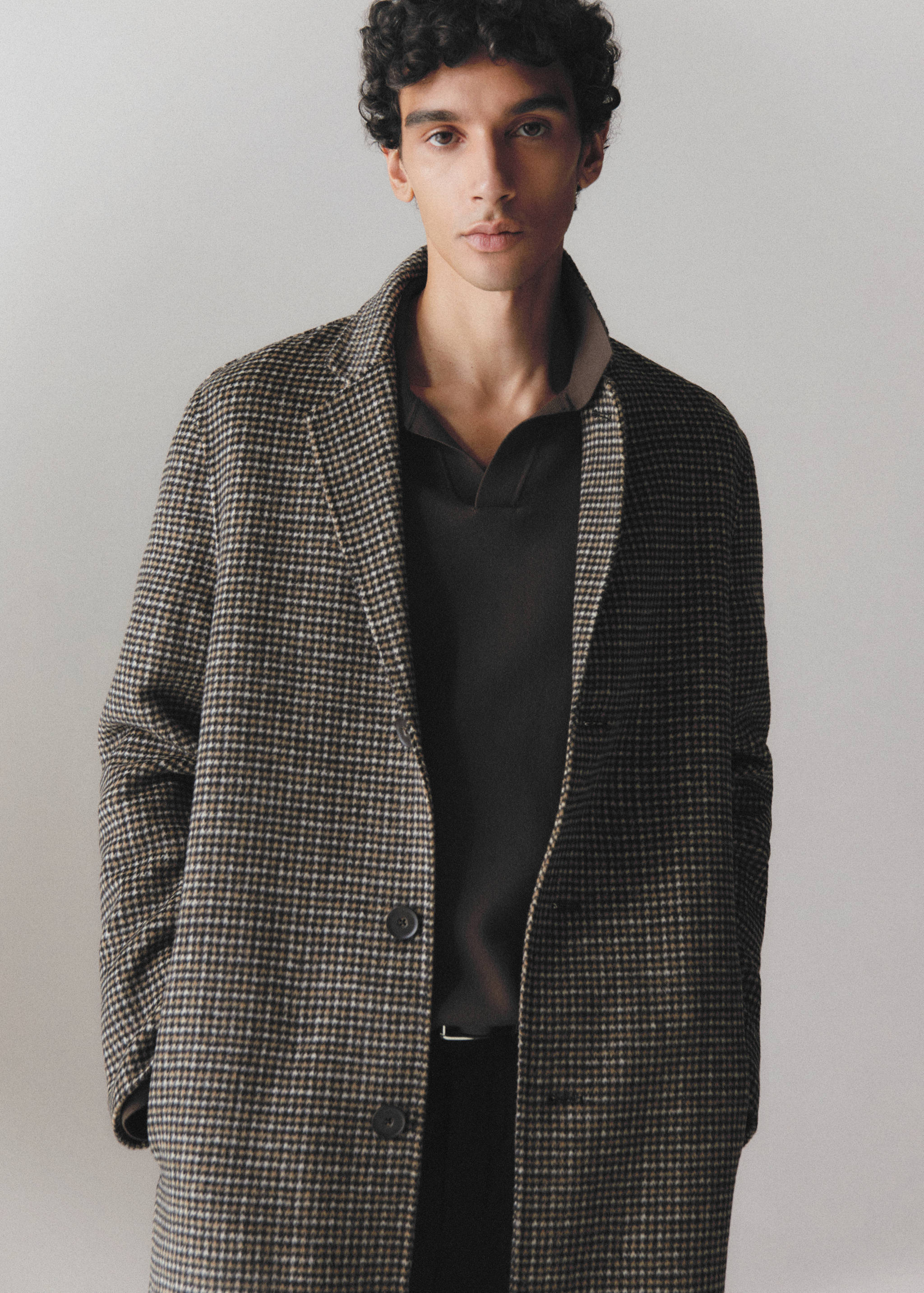 Wool-blend micro-houndstooth coat - Details of the article 5