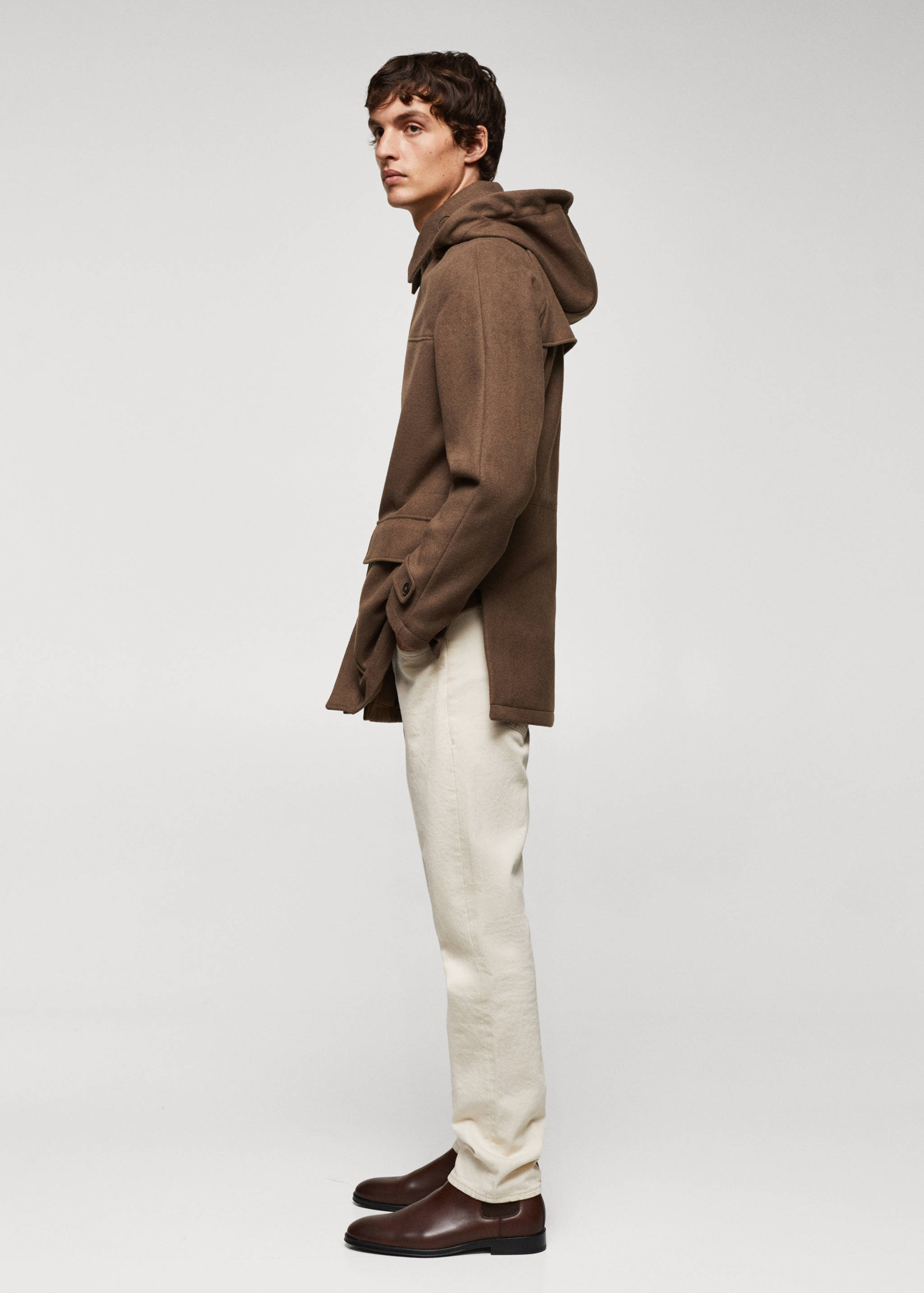 Detachable hood wool coat - Details of the article 2