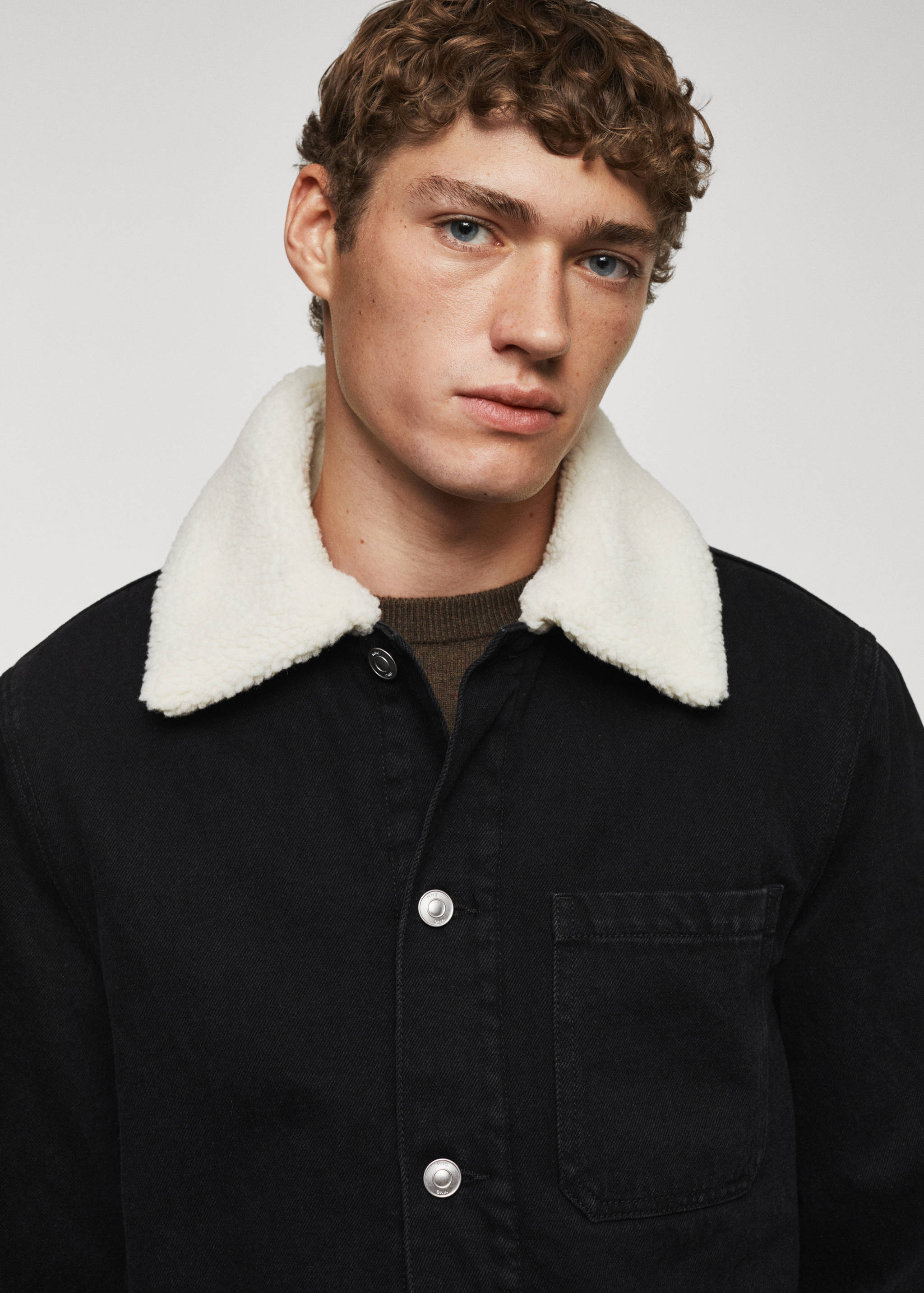 Jeansjacke mit Kunstshearling - Detail des Artikels 1