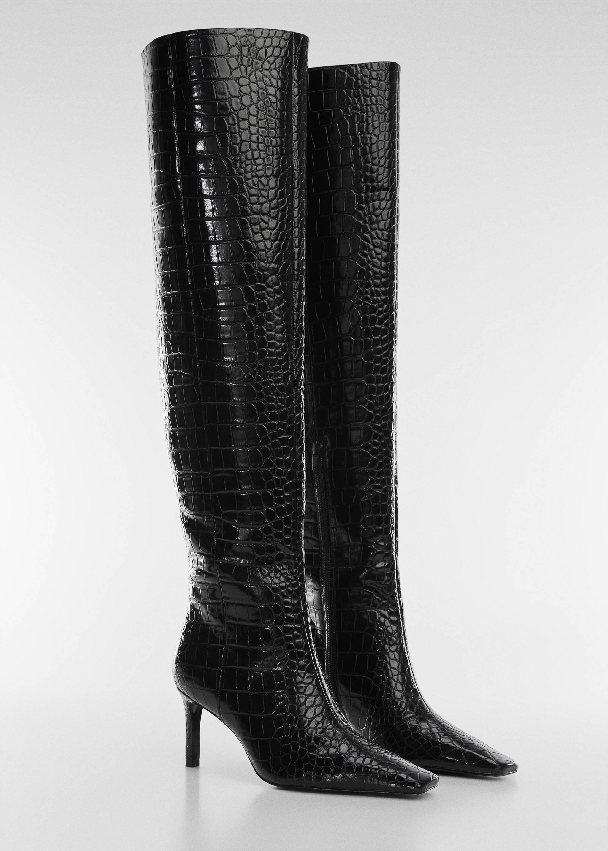 Coco-effect heeled boots - Medium plane, Black. Ref: 57037712-00.