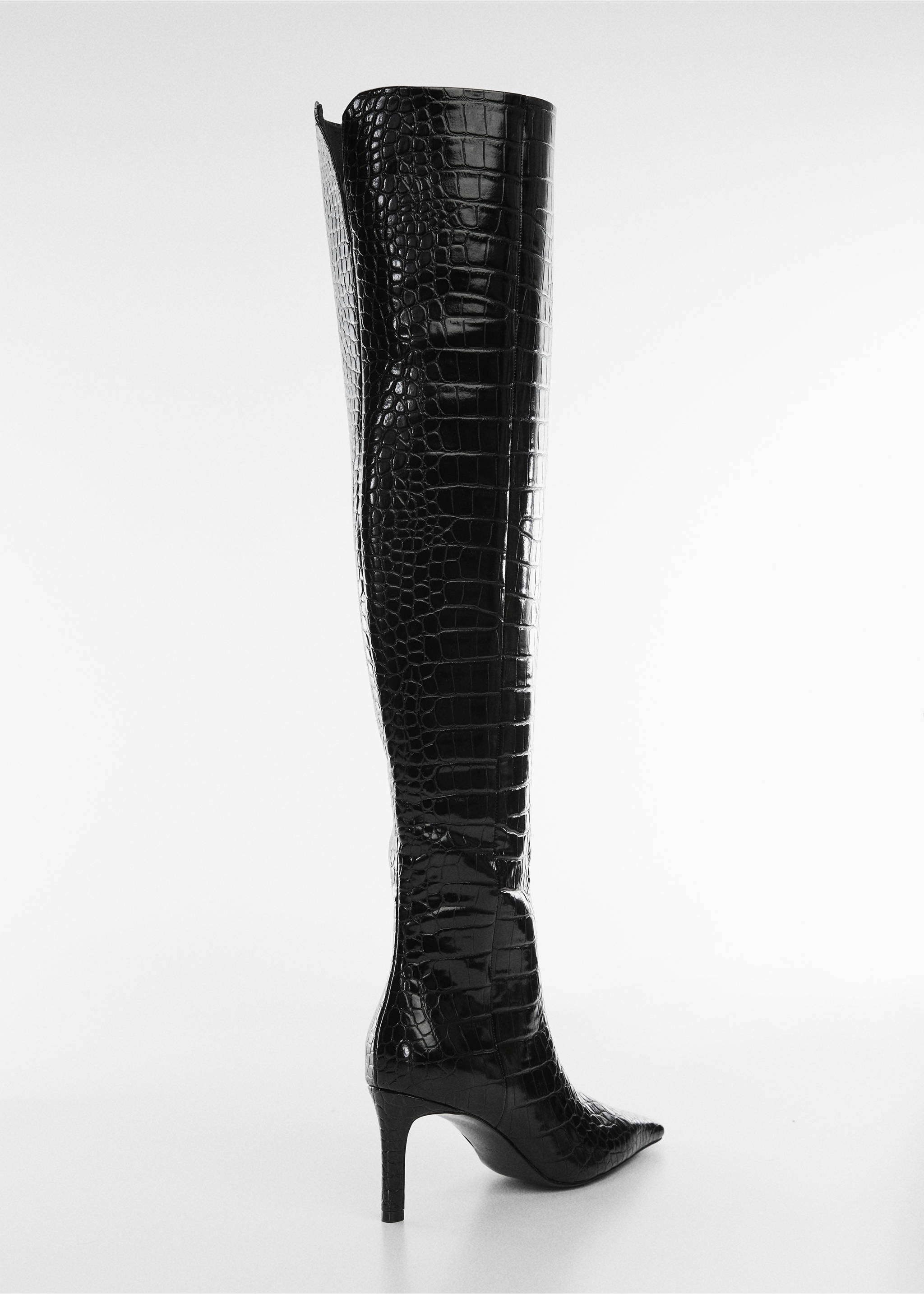 Coco-effect heeled boots - Details of the article 1, Black. Ref: 57037712-00.