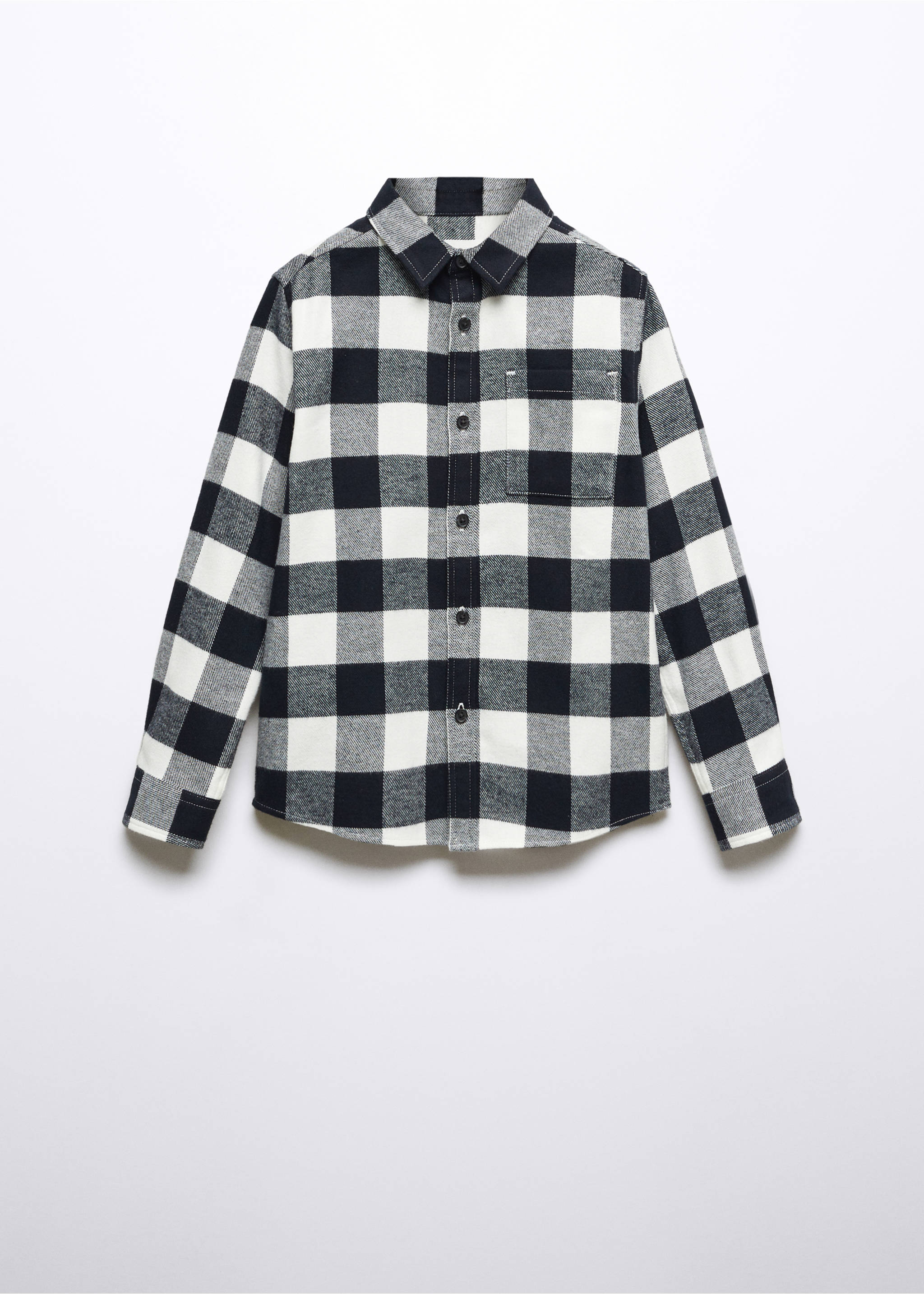 Regular fit check cotton shirt - Article without model, Ecru. Ref: 57037721-00.
