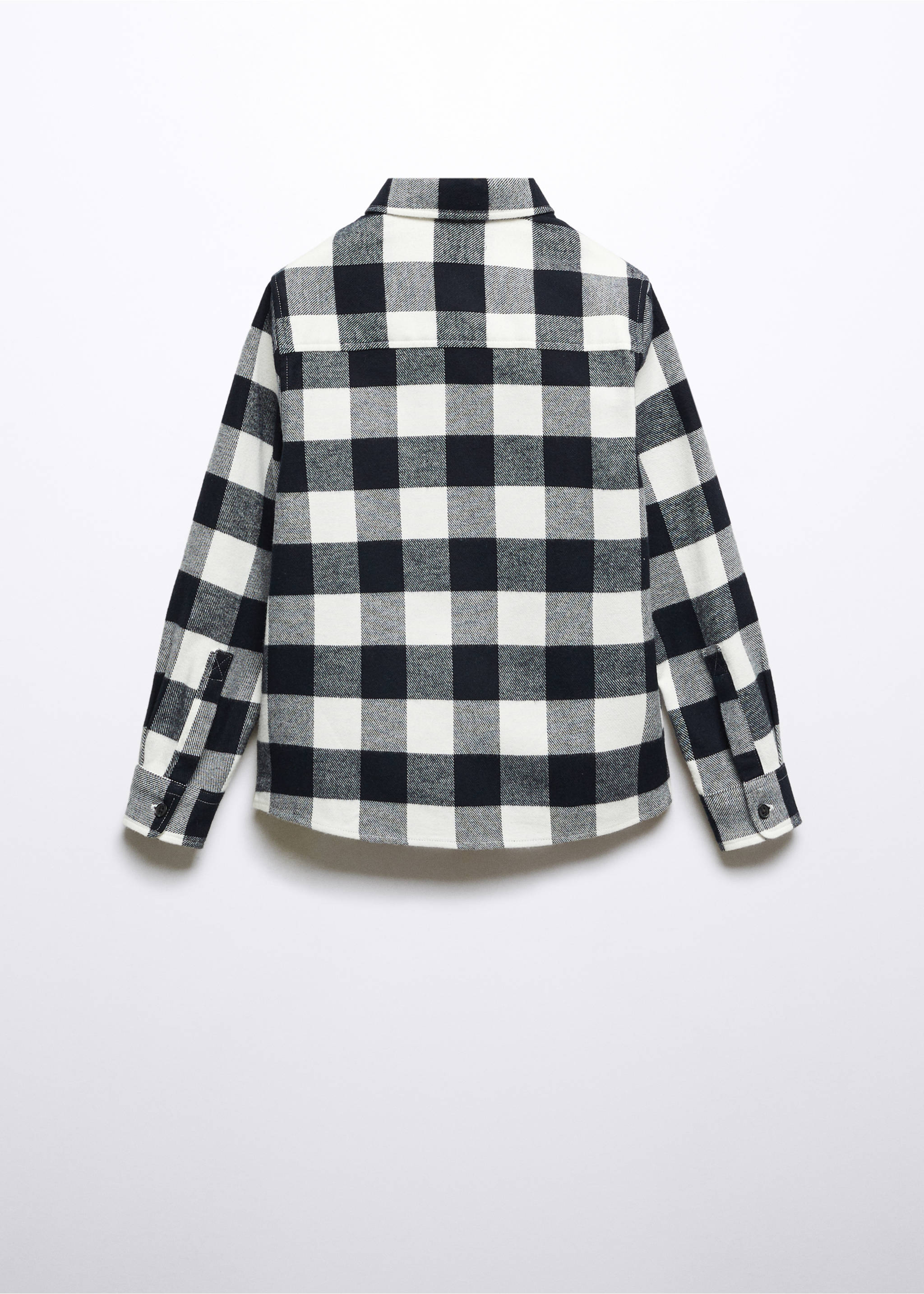 Regular fit check cotton shirt - Reverse of the article, Ecru. Ref: 57037721-00.