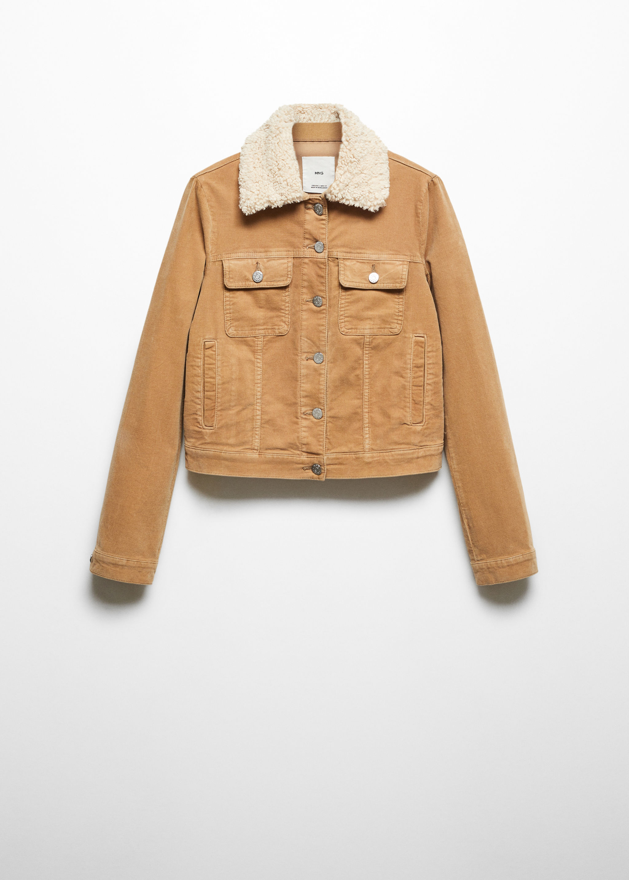 Blouson velours côtelé col imitation mouton retourné - Article sans modèle