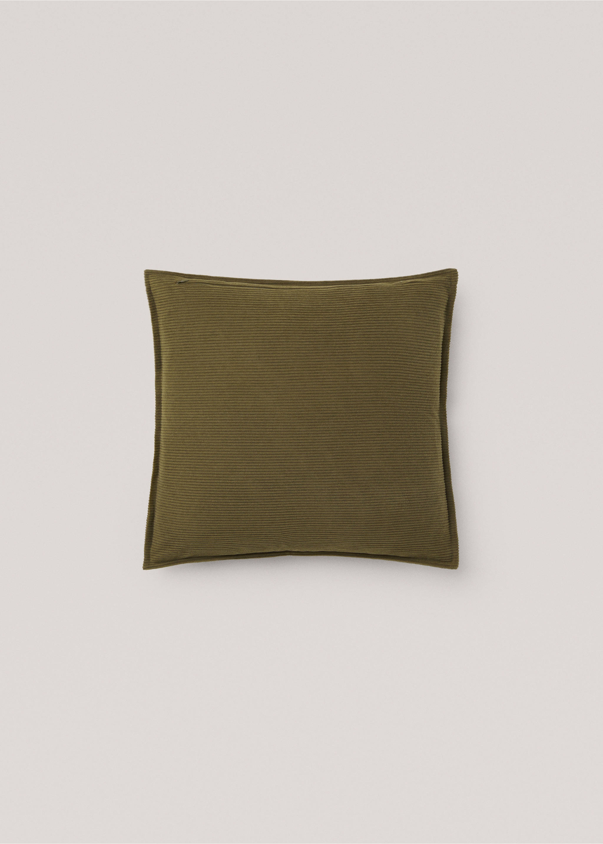 Housse de coussin velours côtelé 45x45 cm - Détail de l'article 1, Vert. Ref: 57037725-00.