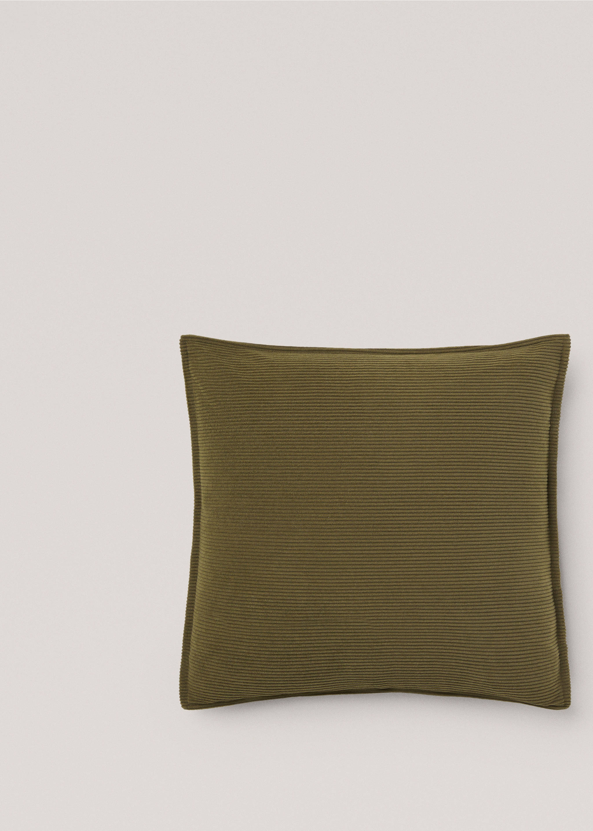 Housse de coussin velours côtelé 45x45 cm - Article sans modèle, Vert. Ref: 57037725-00.