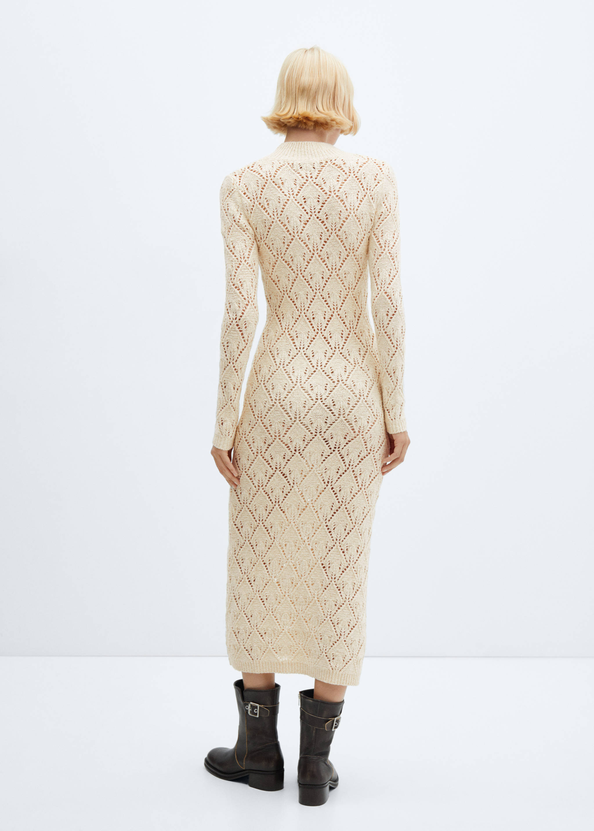 Knitted dress openwork details - Reverse of the article