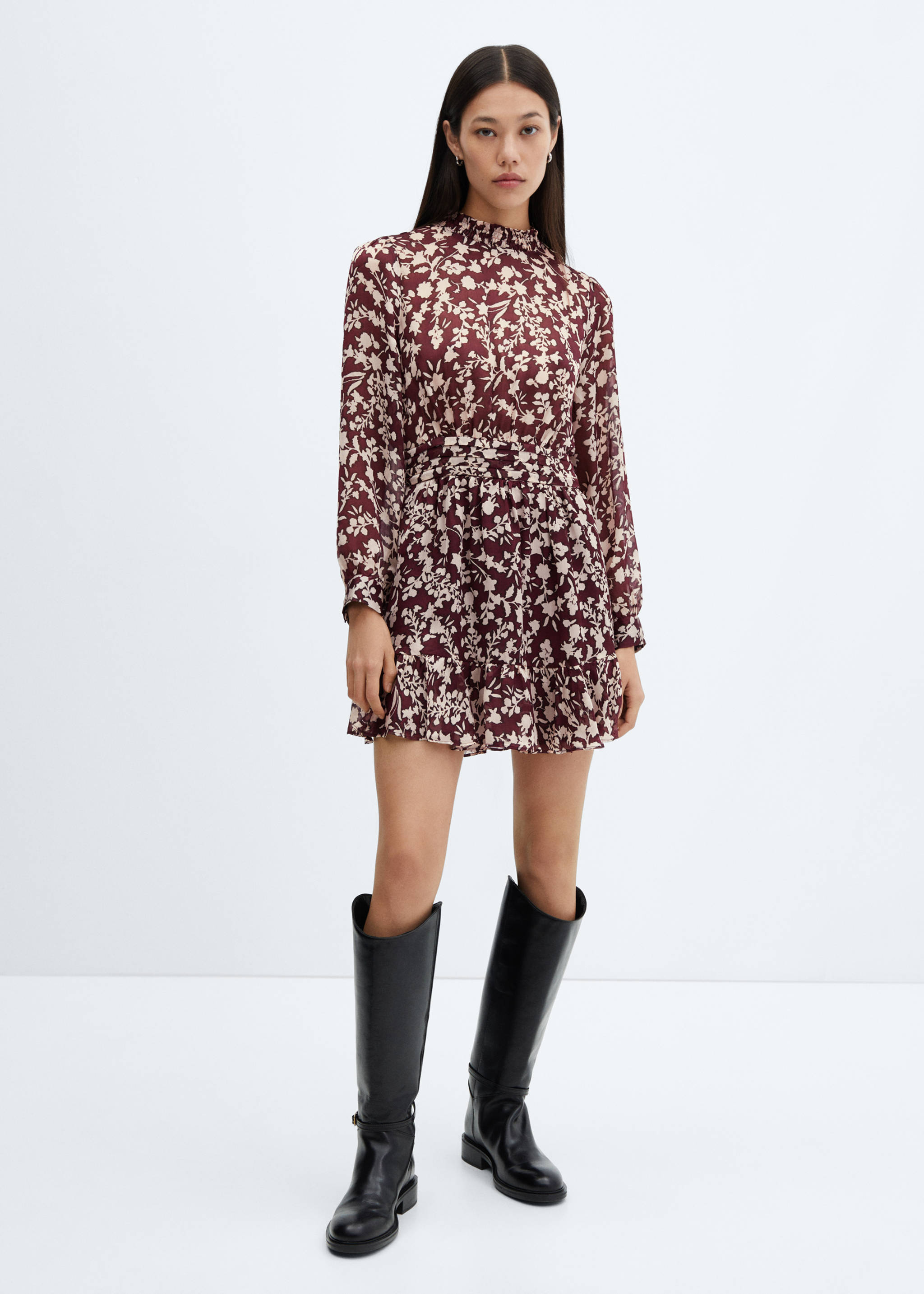 Vestido fluido estampado floral - Plano general