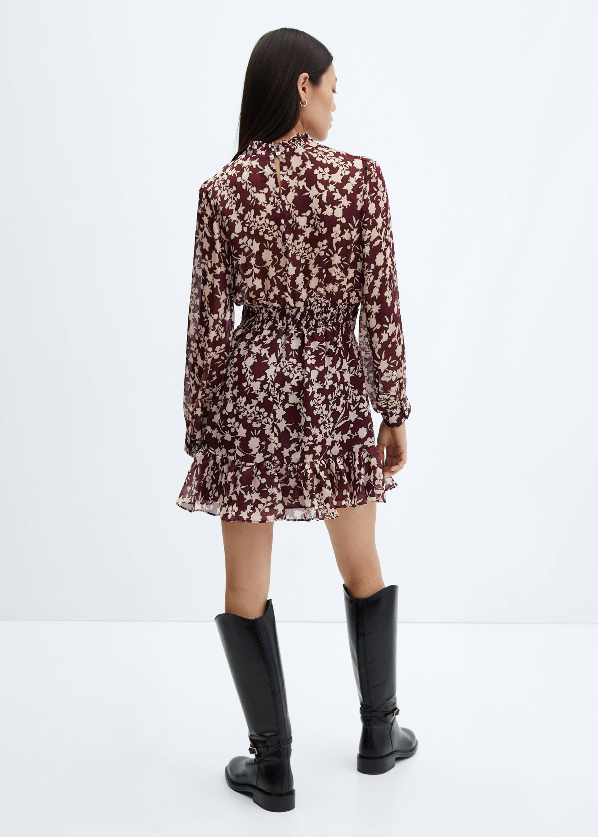 Vestido fluido estampado floral - Reverso del artículo