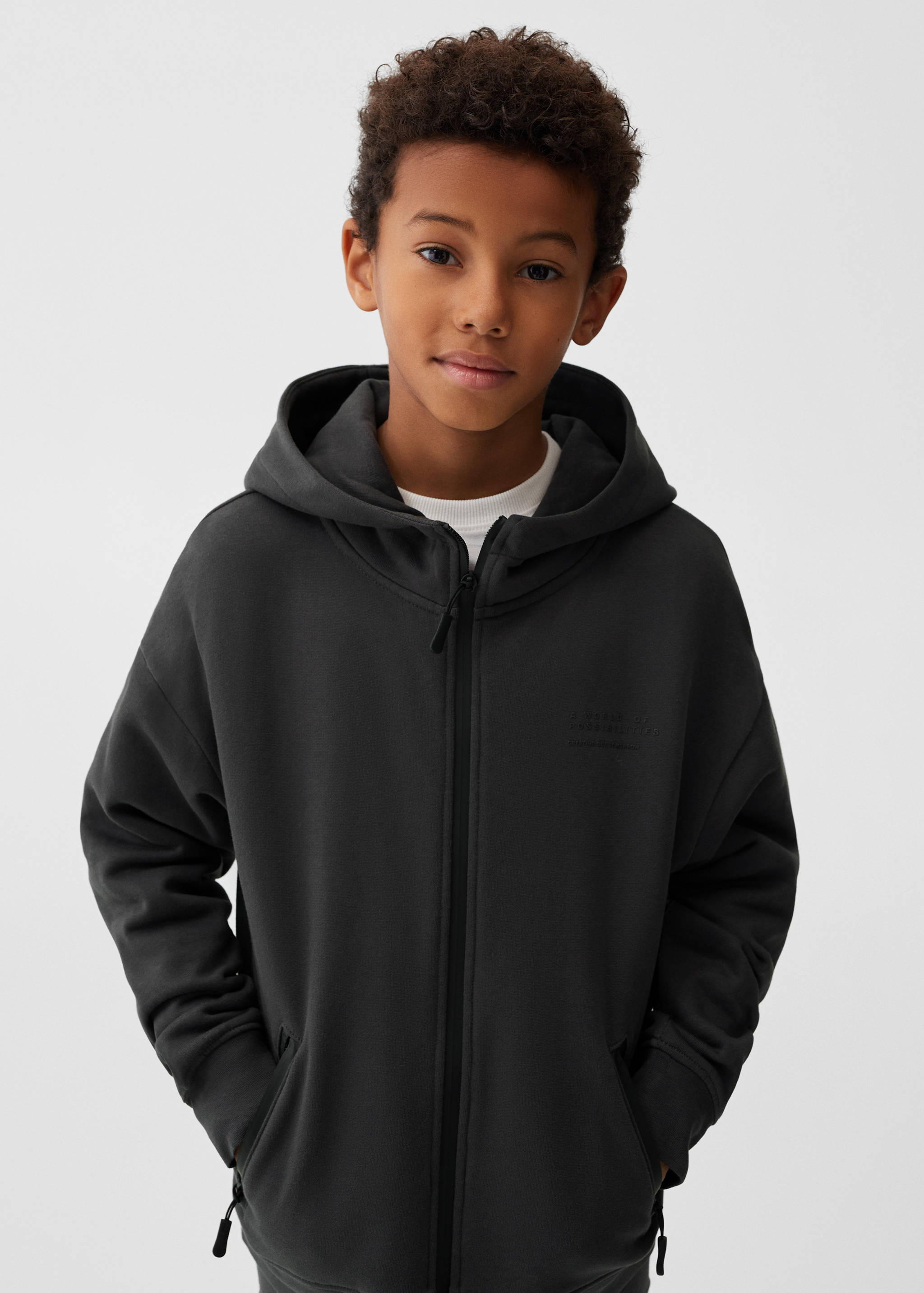 Sweat-shirt zippé à capuche - Détail de l'article 1