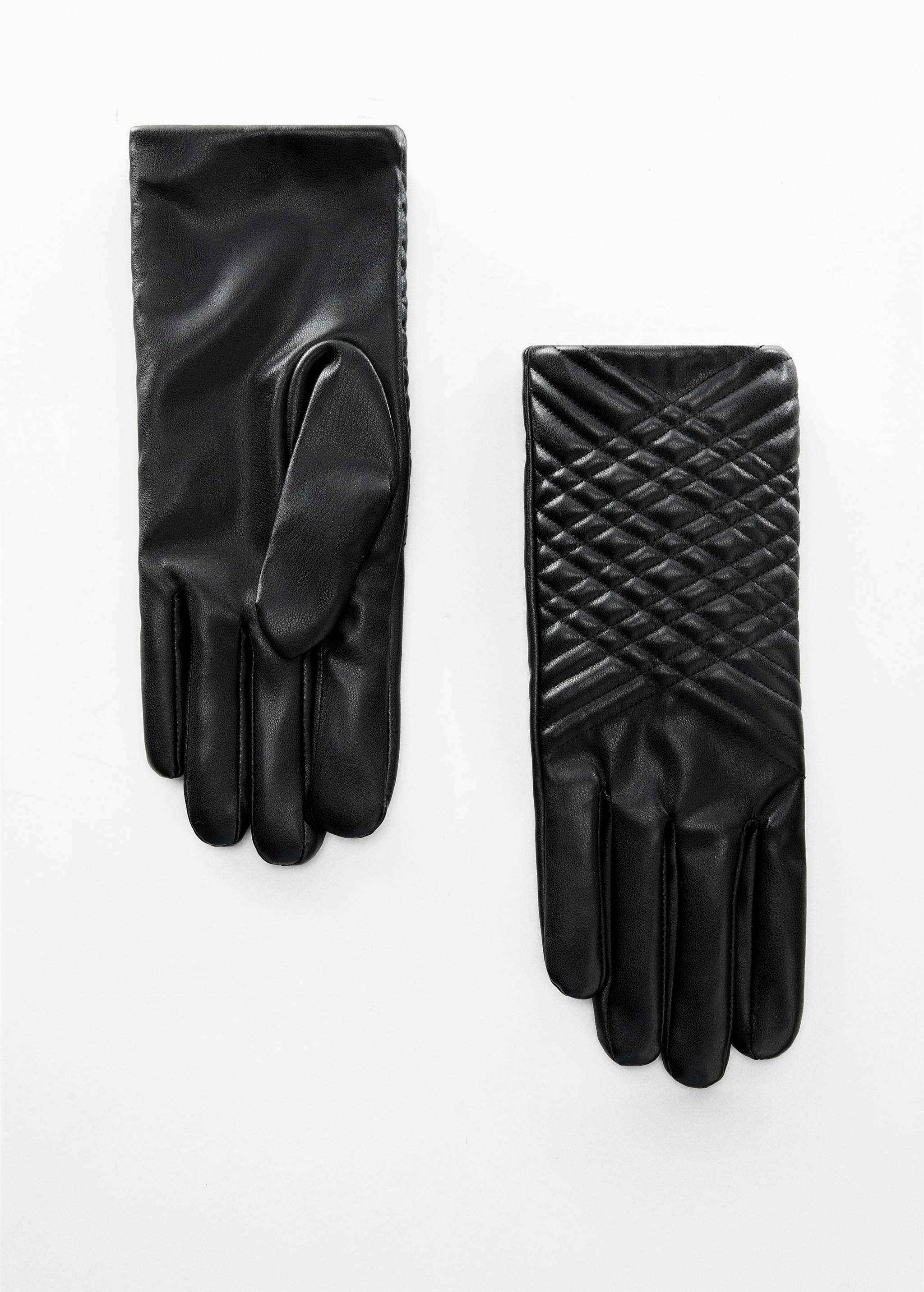 Padded faux-leather gloves - Article without model