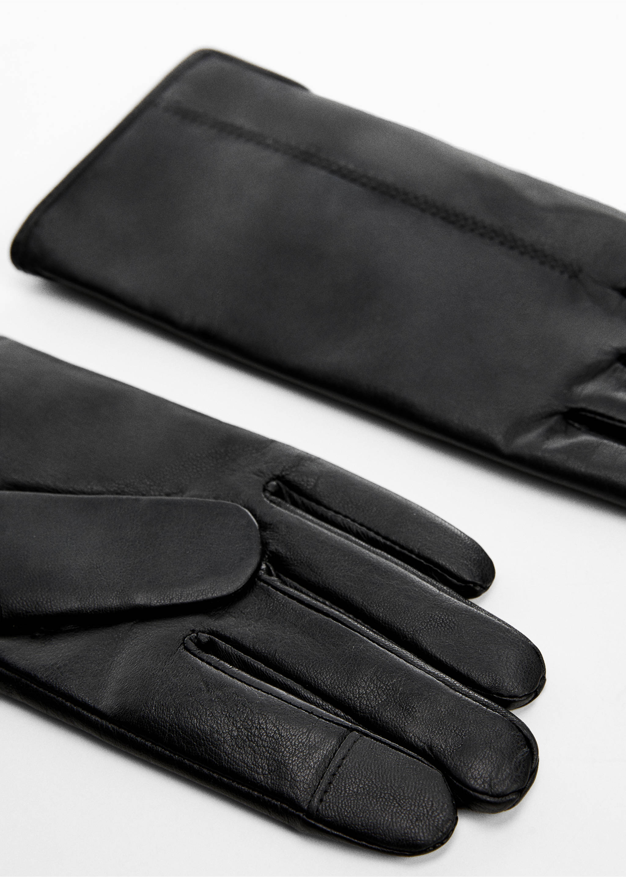 Gants en simili-cuir - Plan moyen, Noir. Ref: 57037745-00.
