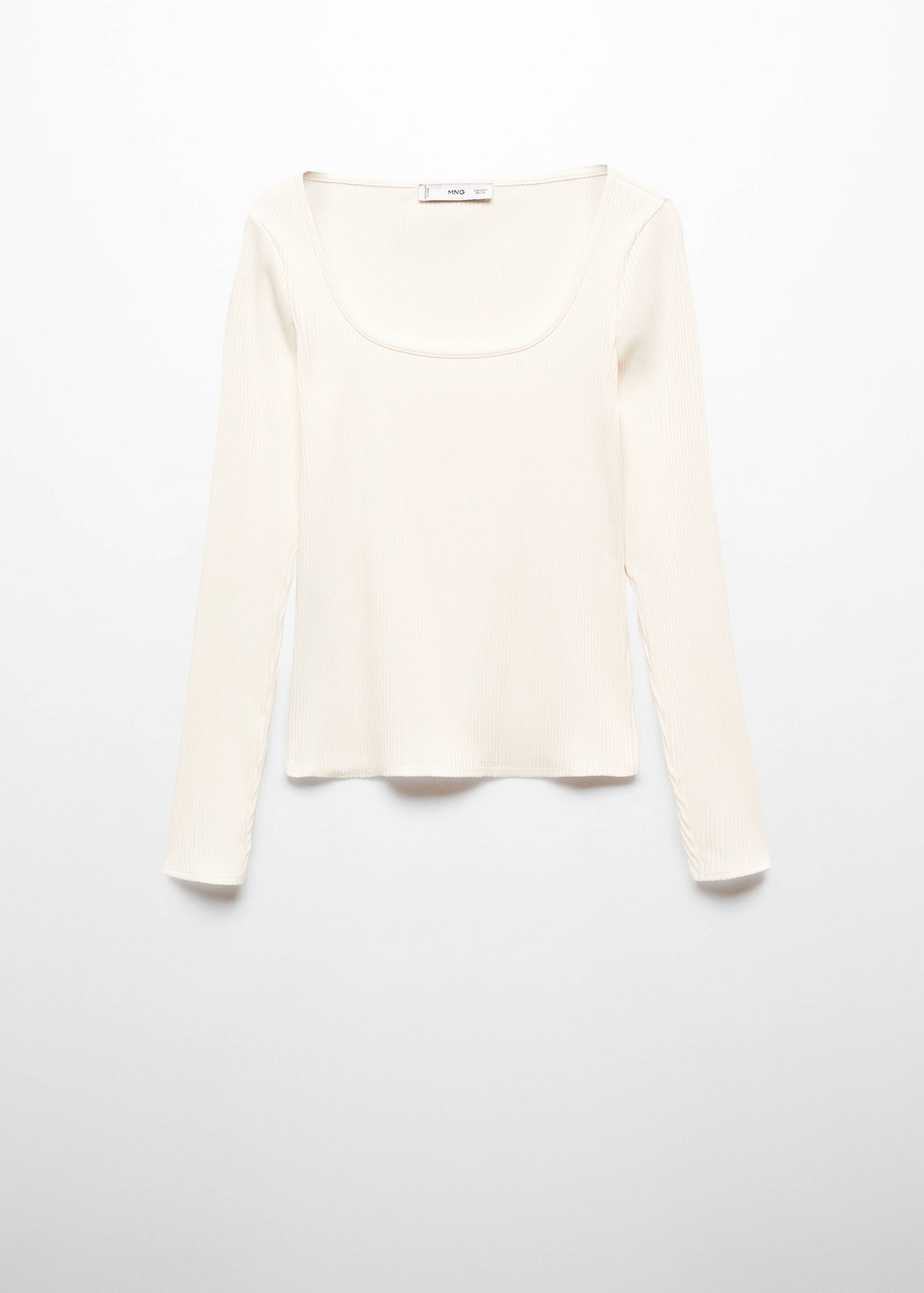 Low-cut ribbed T-shirt - Article without model