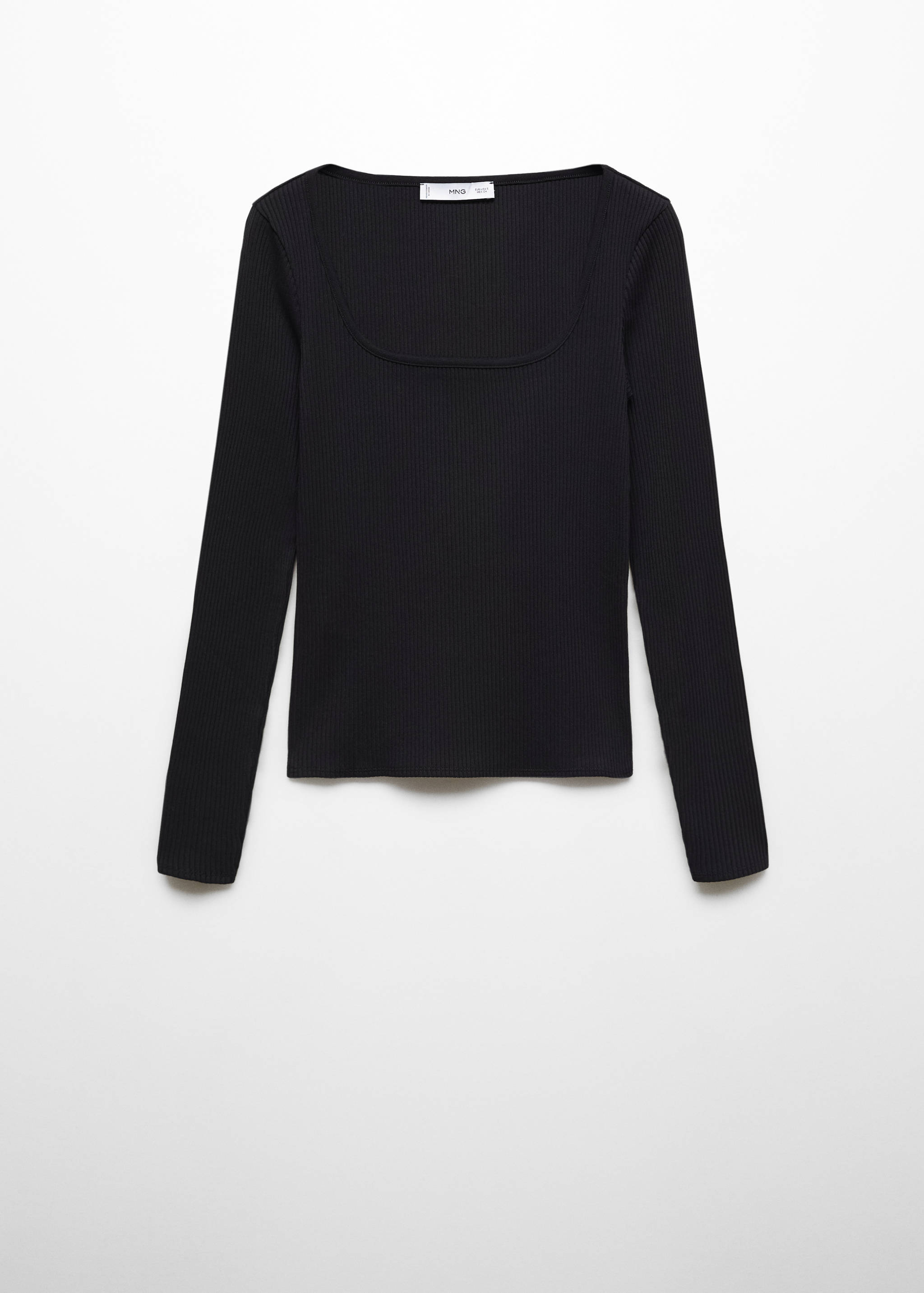 Low-cut ribbed T-shirt - Article without model