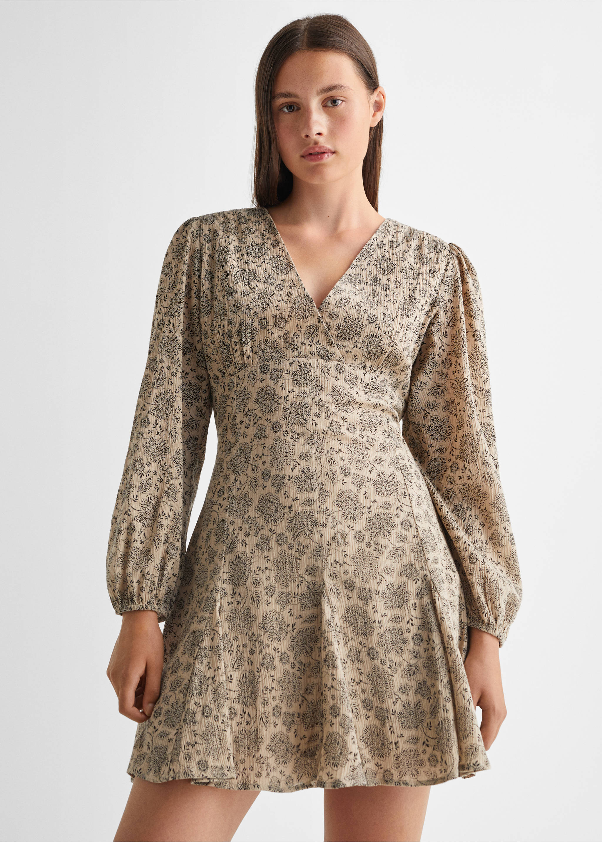 Printed cotton dress - Medium plane, Beige. Ref: 57037900-00.