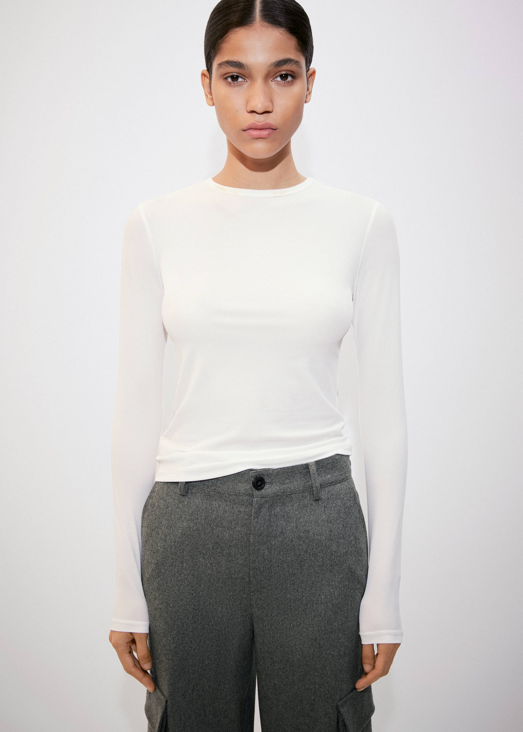 Samarreta màniga llarga coll rodó - Pla mig