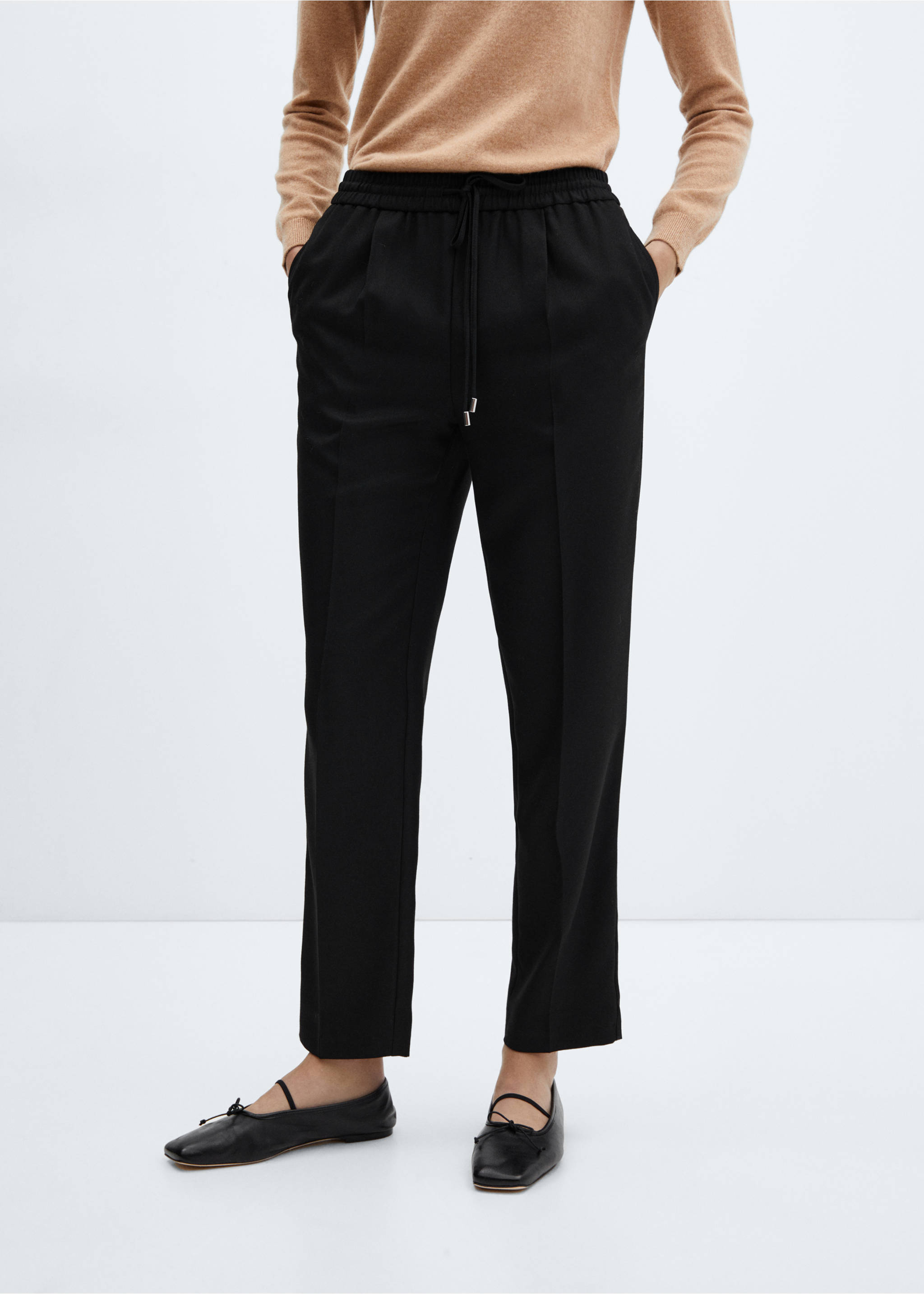 Flowy jogger trousers - Medium plane, Black. Ref: 57038277-00.