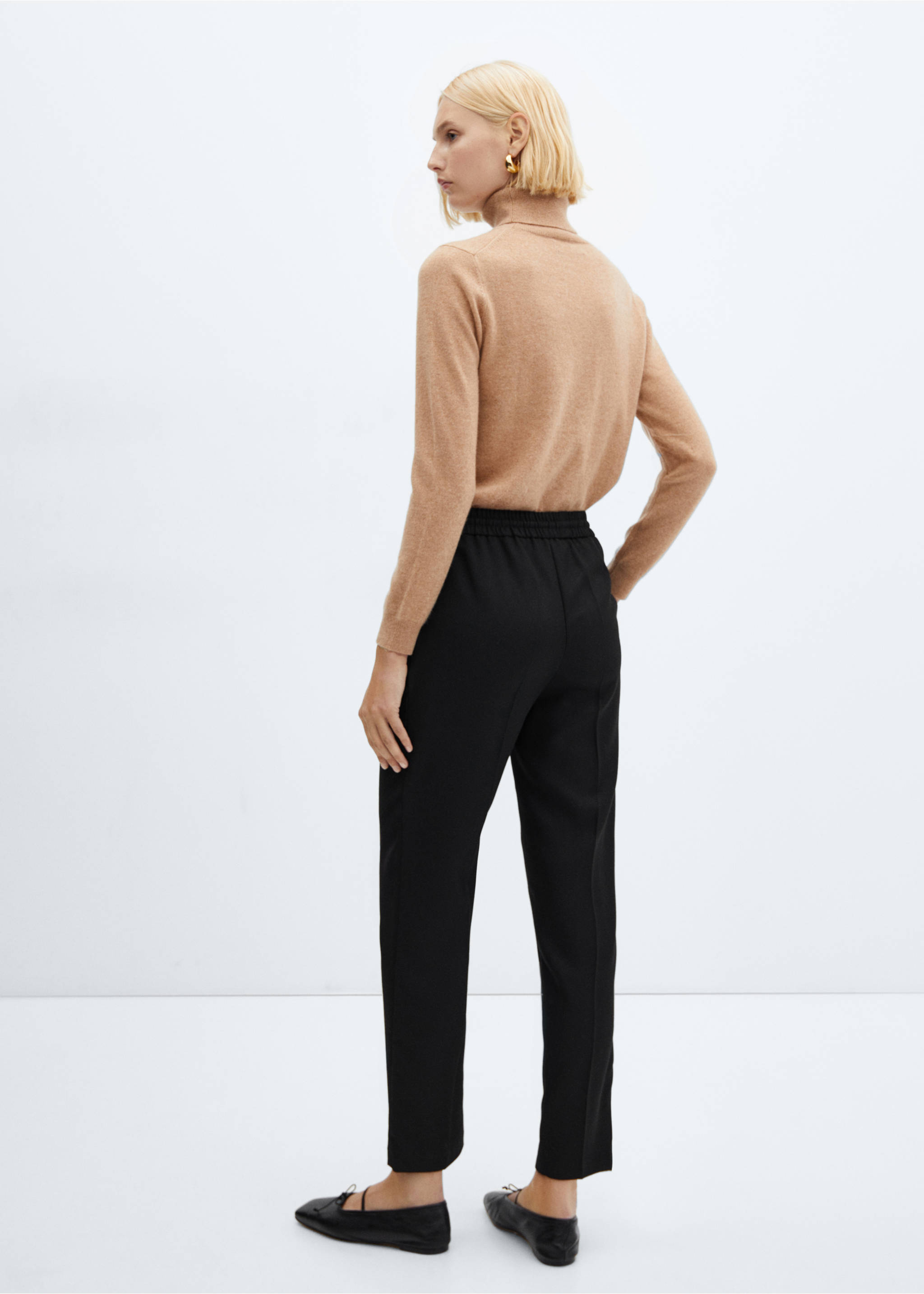 Flowy jogger trousers - Reverse of the article, Black. Ref: 57038277-00.