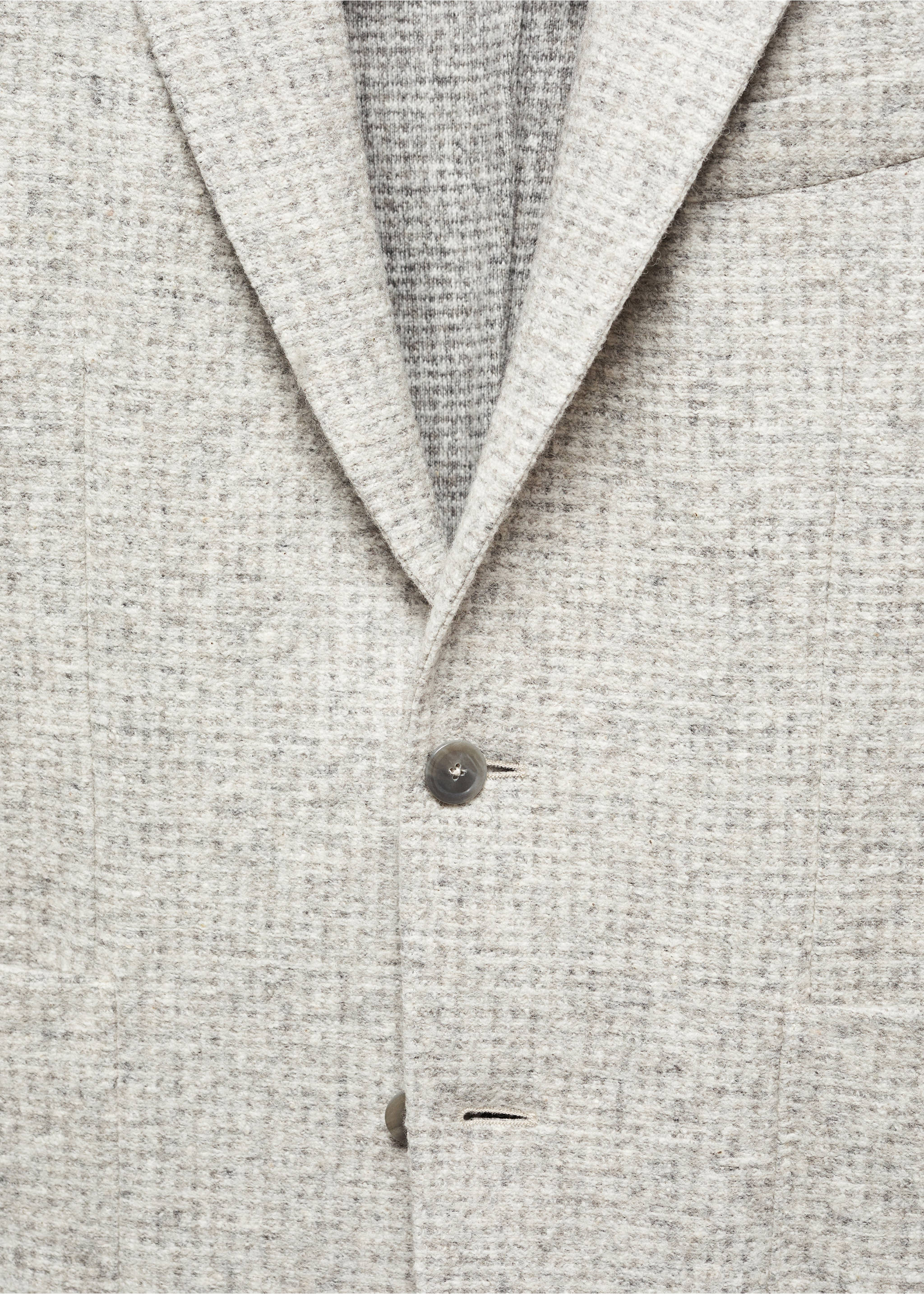 Virgin wool jacket in houndstooth wool - Details of the article 8, Beige. Ref: 57038634-00.