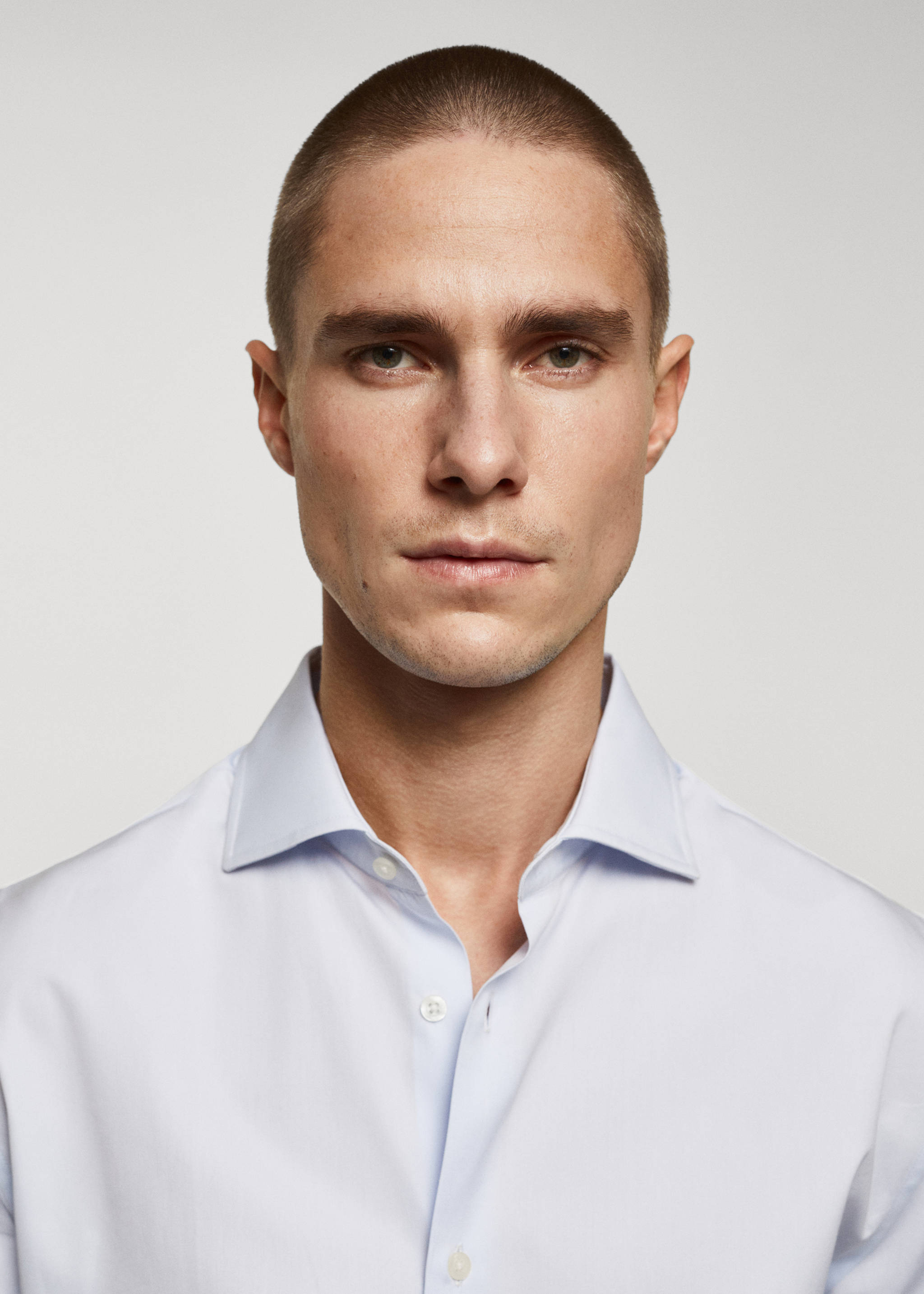 Slim-fit cotton poplin suit shirt - Details of the article 1