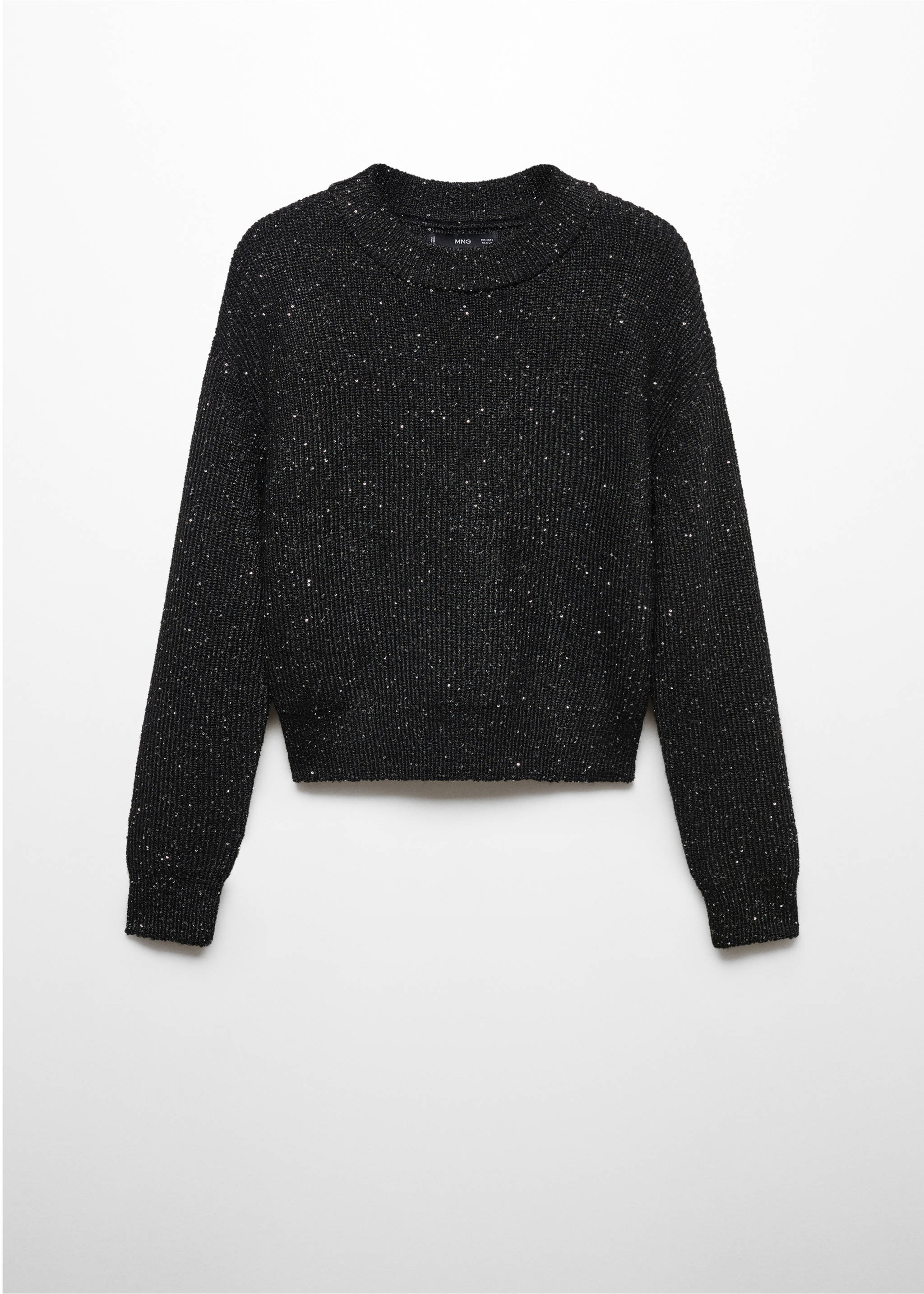 Knit paillette sweater - Article without model, Black. Ref: 57039089-00.