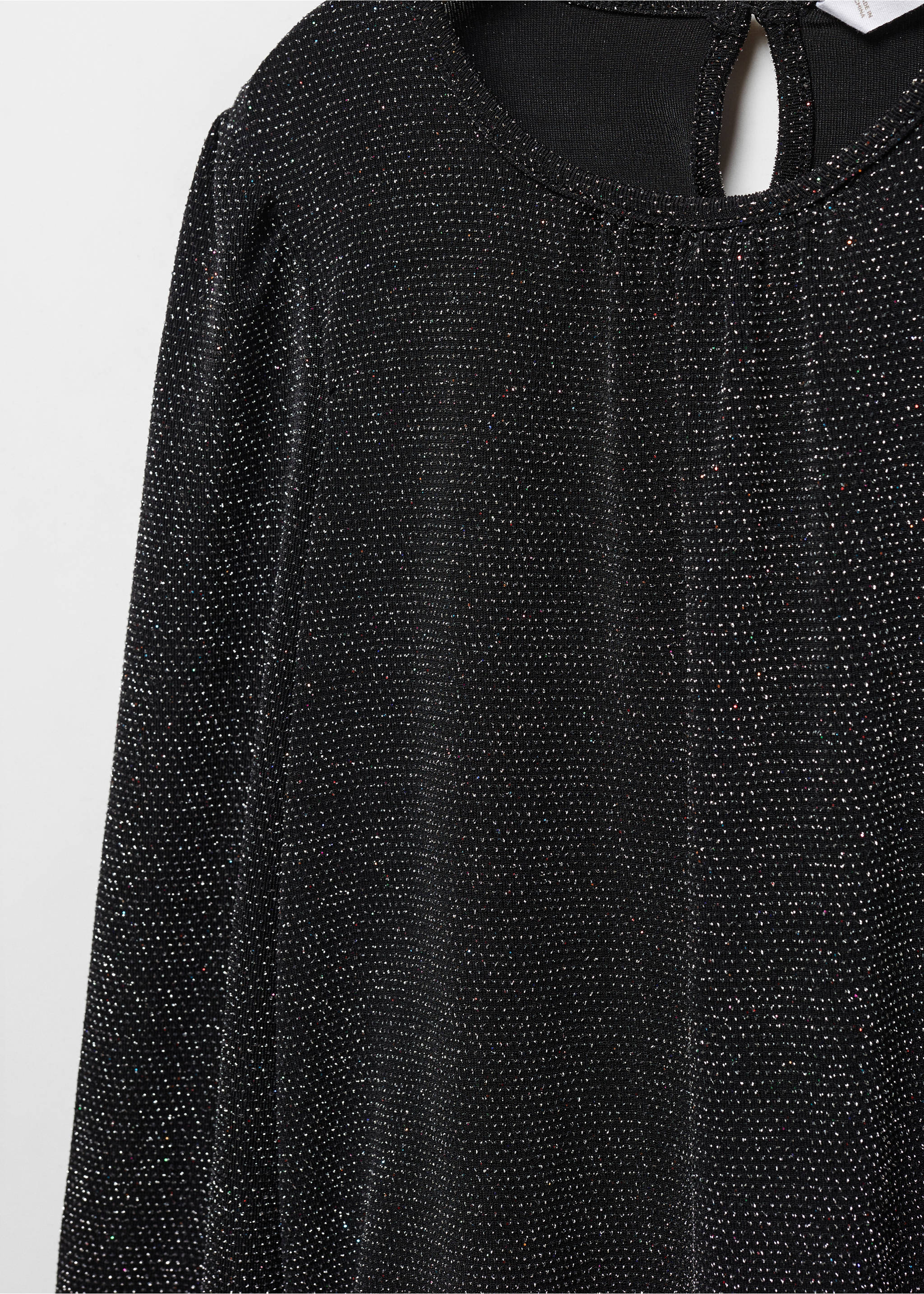 Shiny long-sleeved t-shirt - Details of the article 8, Black. Ref: 57039093-00.