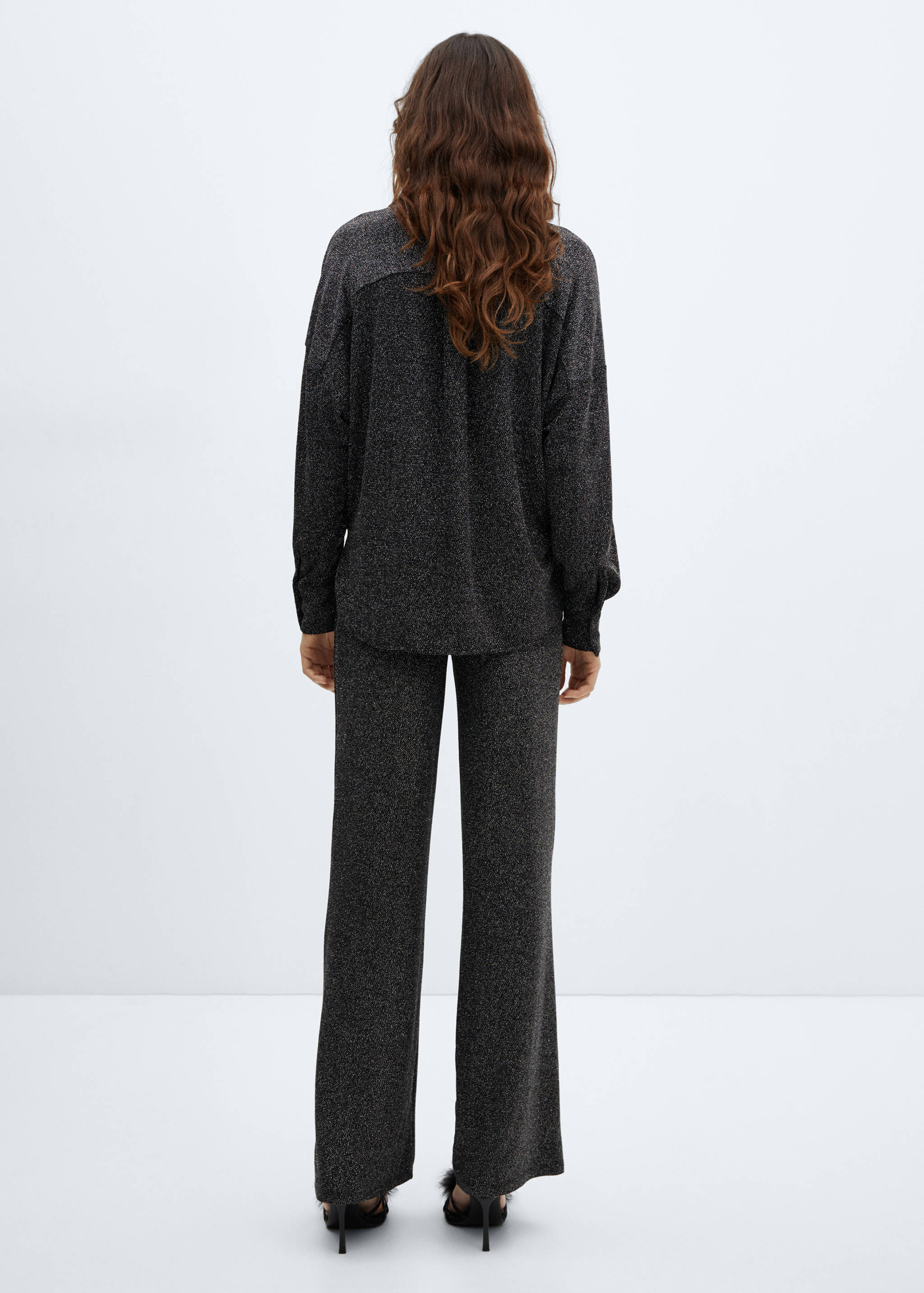 Kalhoty se třpytkami a vysokým pasem - Zadní strana zboží