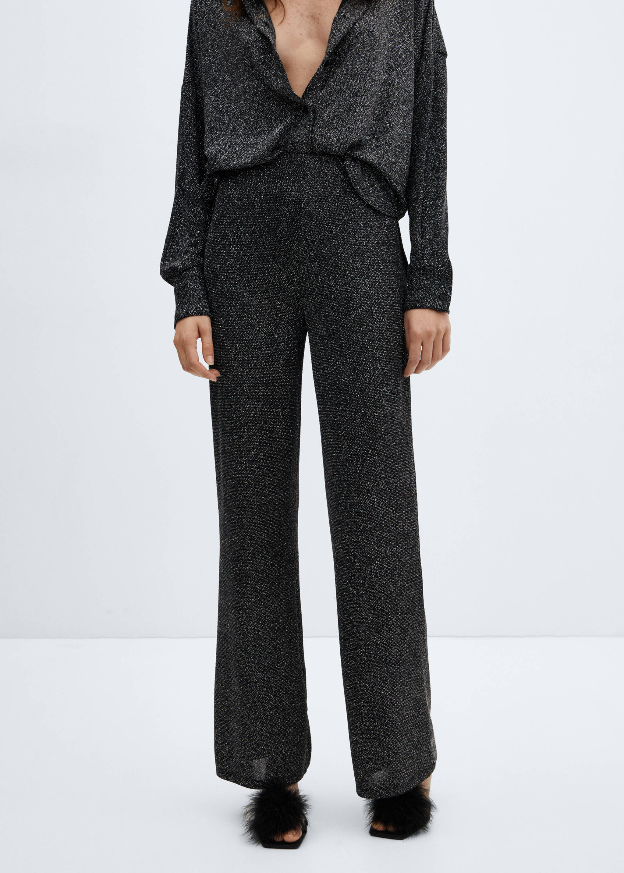 Kalhoty se třpytkami a vysokým pasem - Detail zboží 6