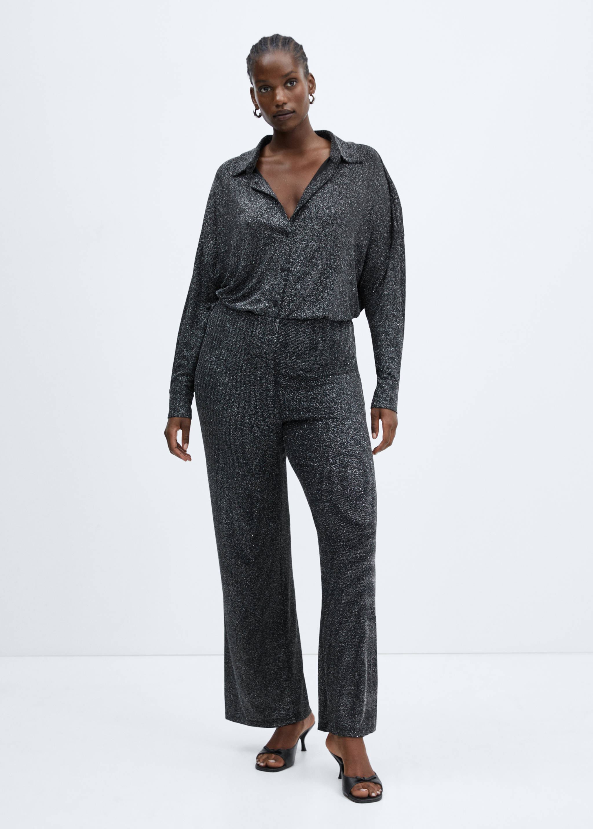 Kalhoty se třpytkami a vysokým pasem - Detail zboží 3