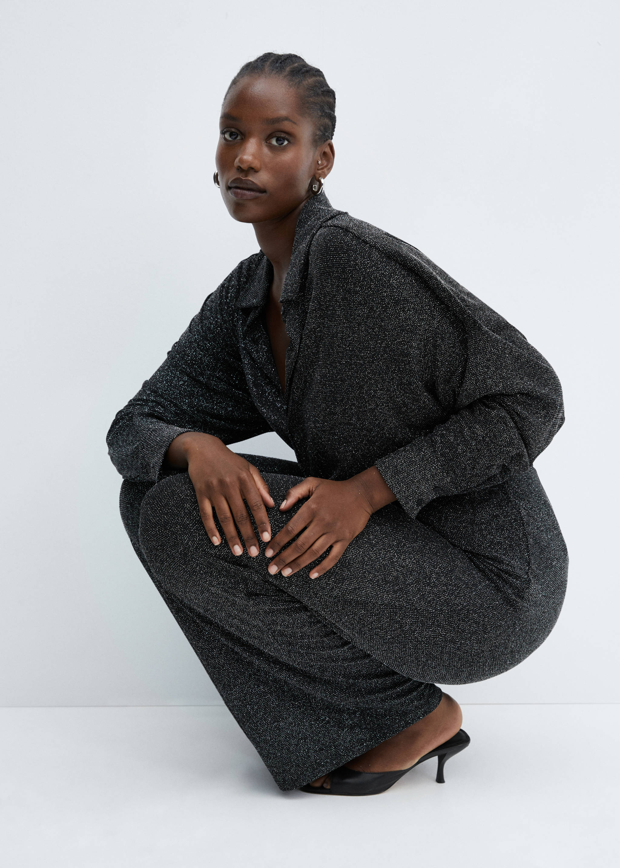 Kalhoty se třpytkami a vysokým pasem - Detail zboží 4