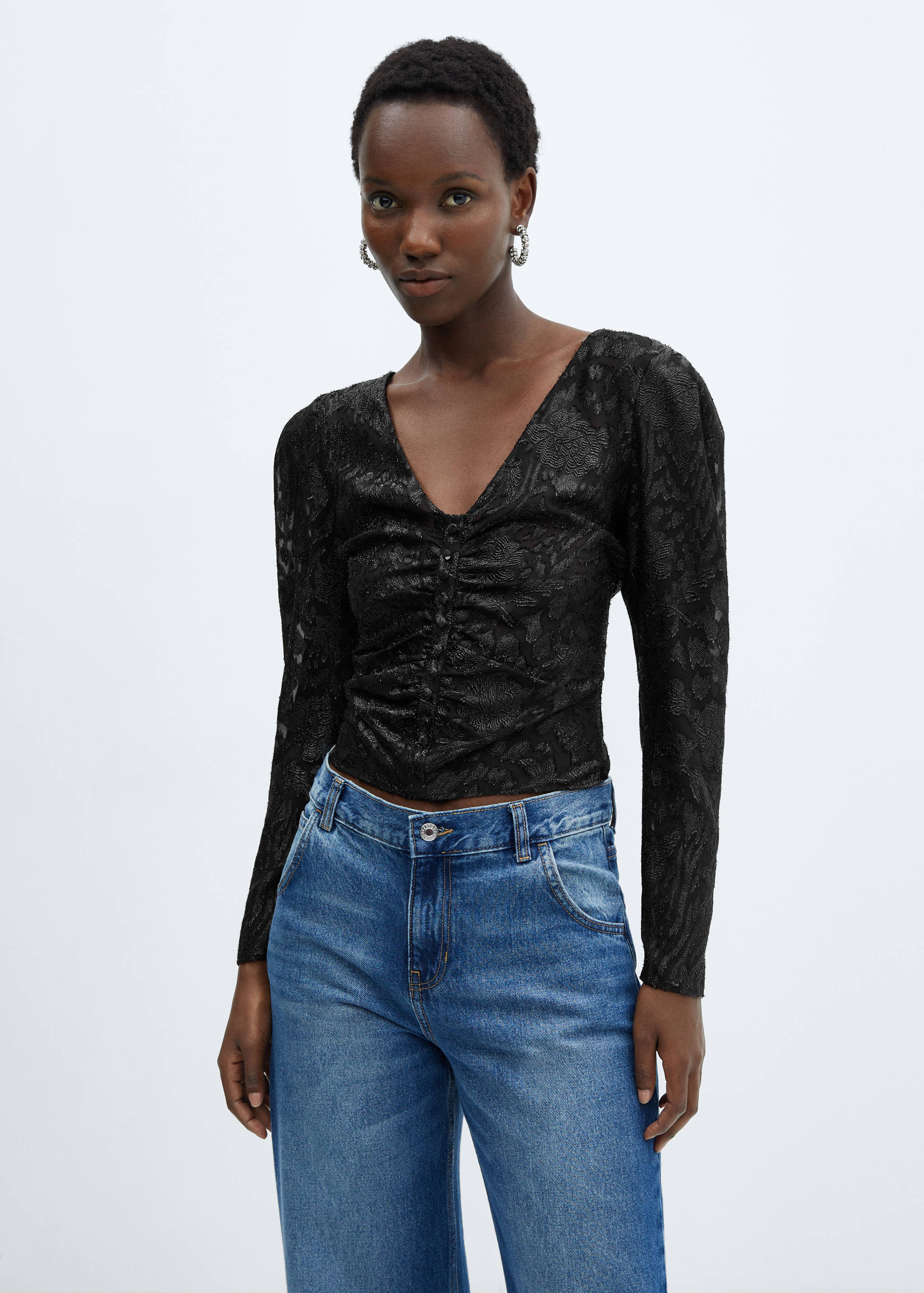 Blouse jacquard Lurex - Plan moyen