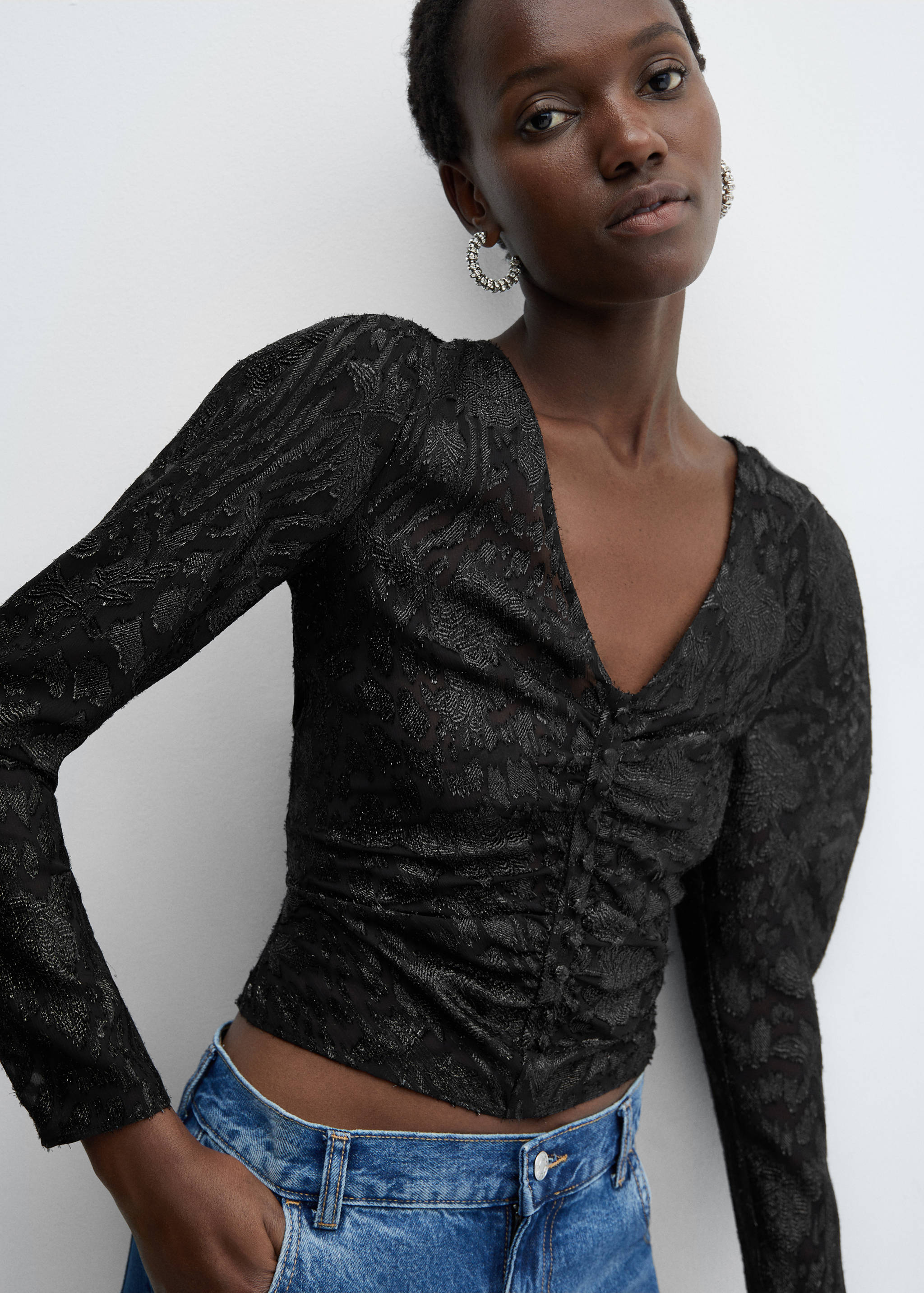 Blusa jacquard lúrex - Detalle del artículo 2