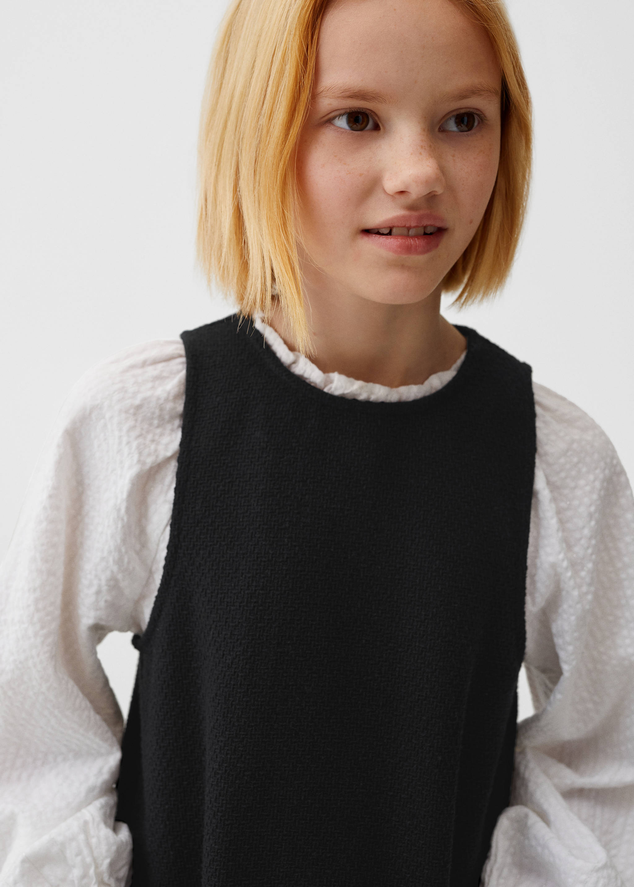 Texturált pamut ujjatlan ruha - Felezősík