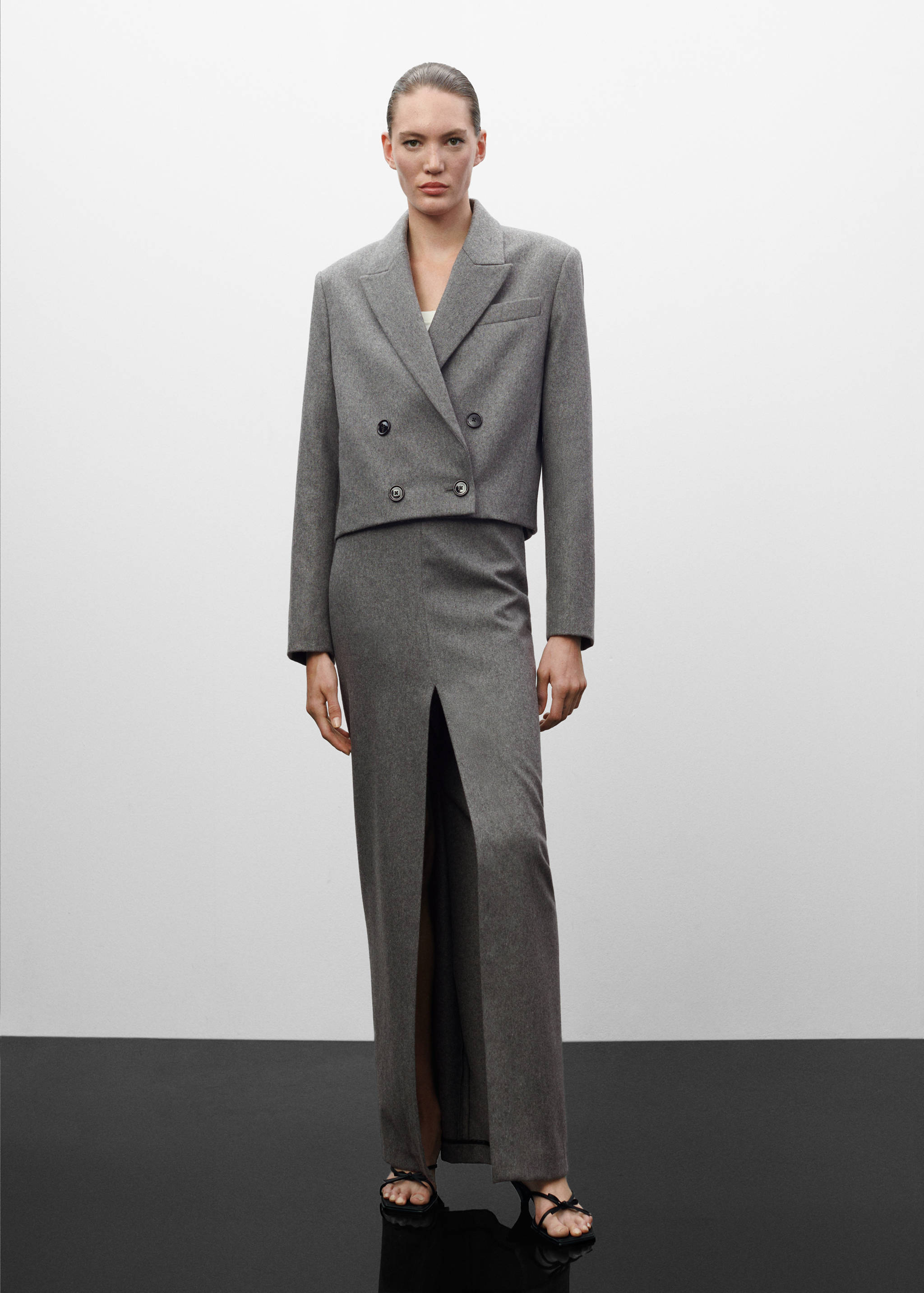 Veste crop laine - Plan général