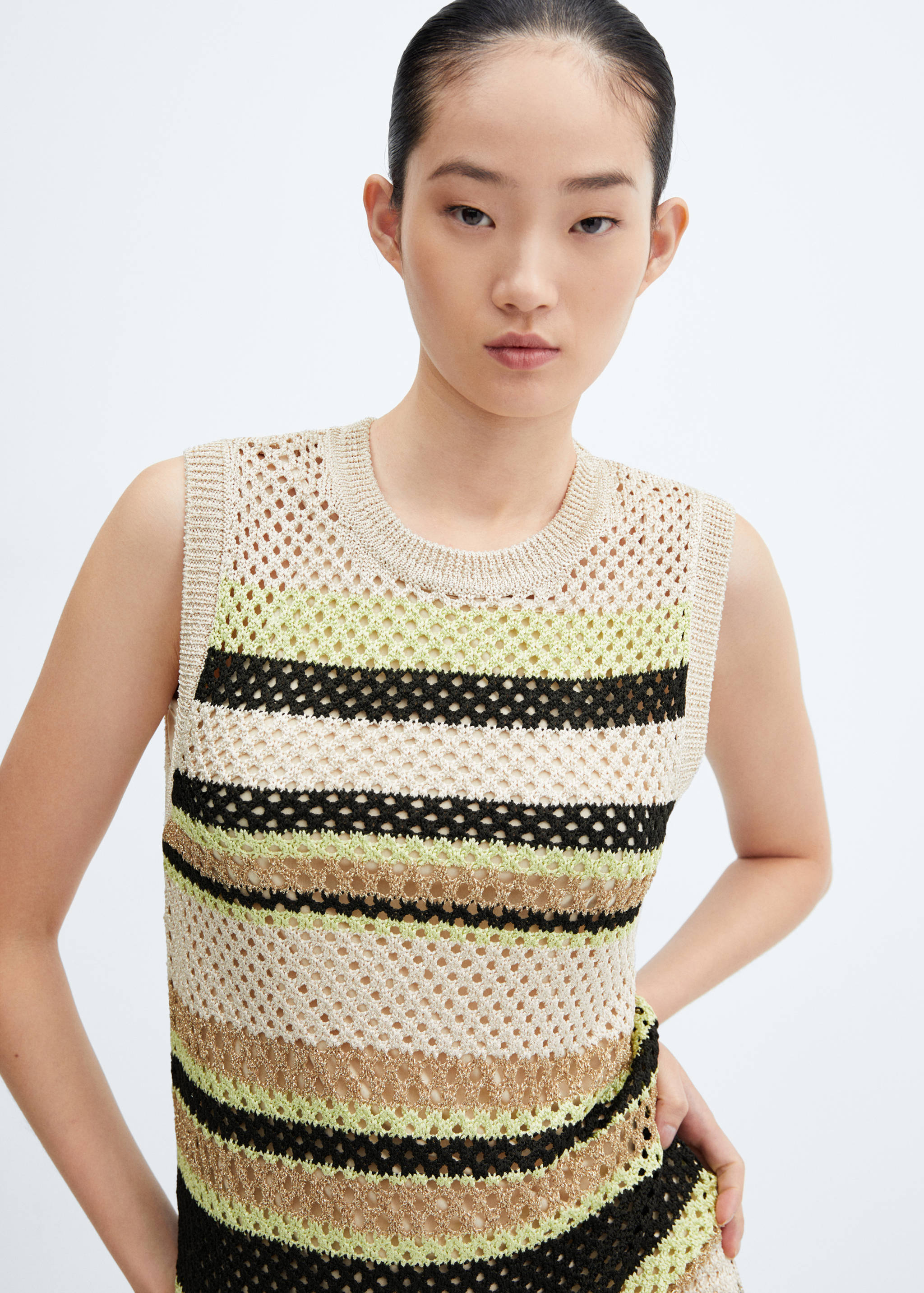 Knitted dress openwork details - Details of the article 1